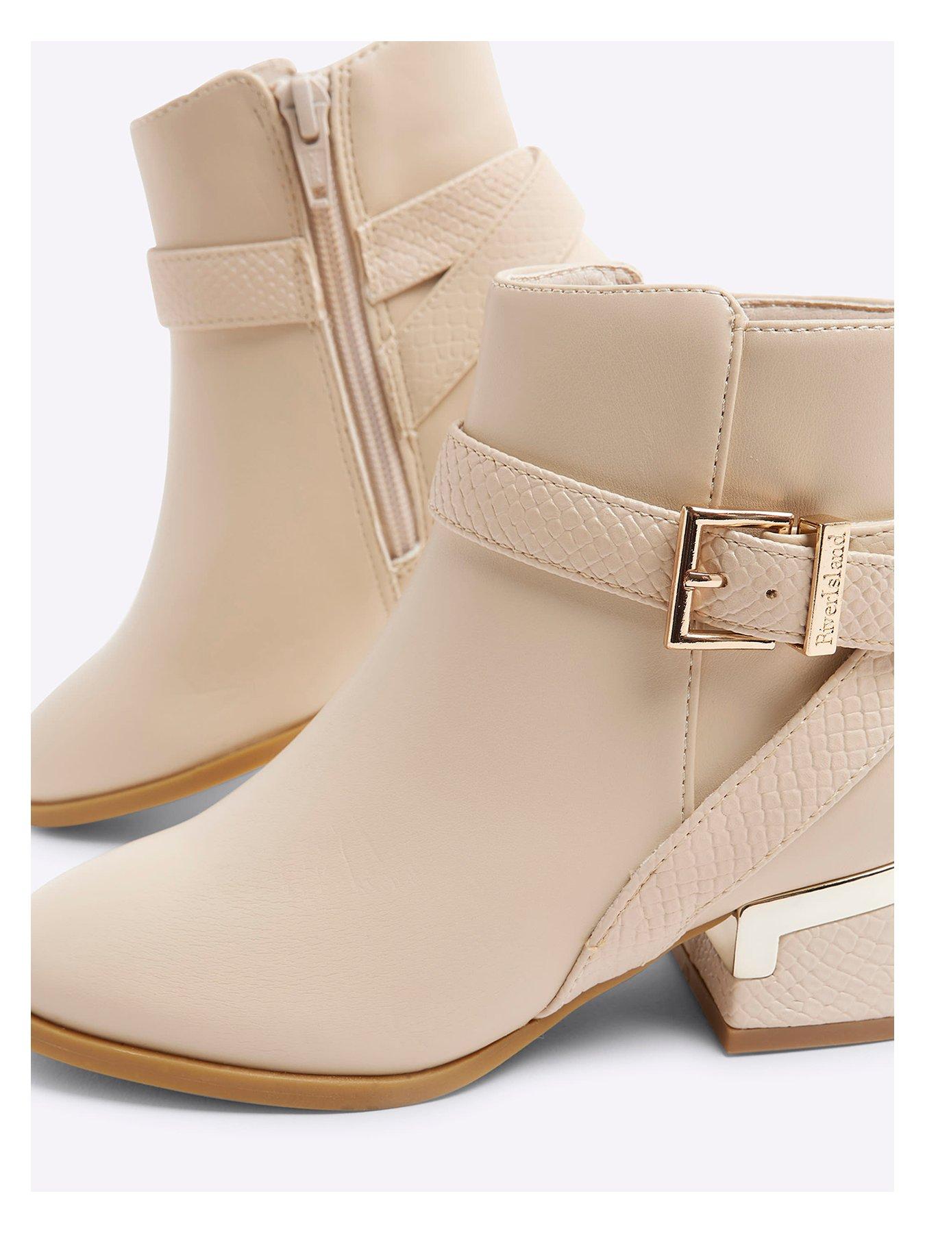 Ladies cream ankle boots online