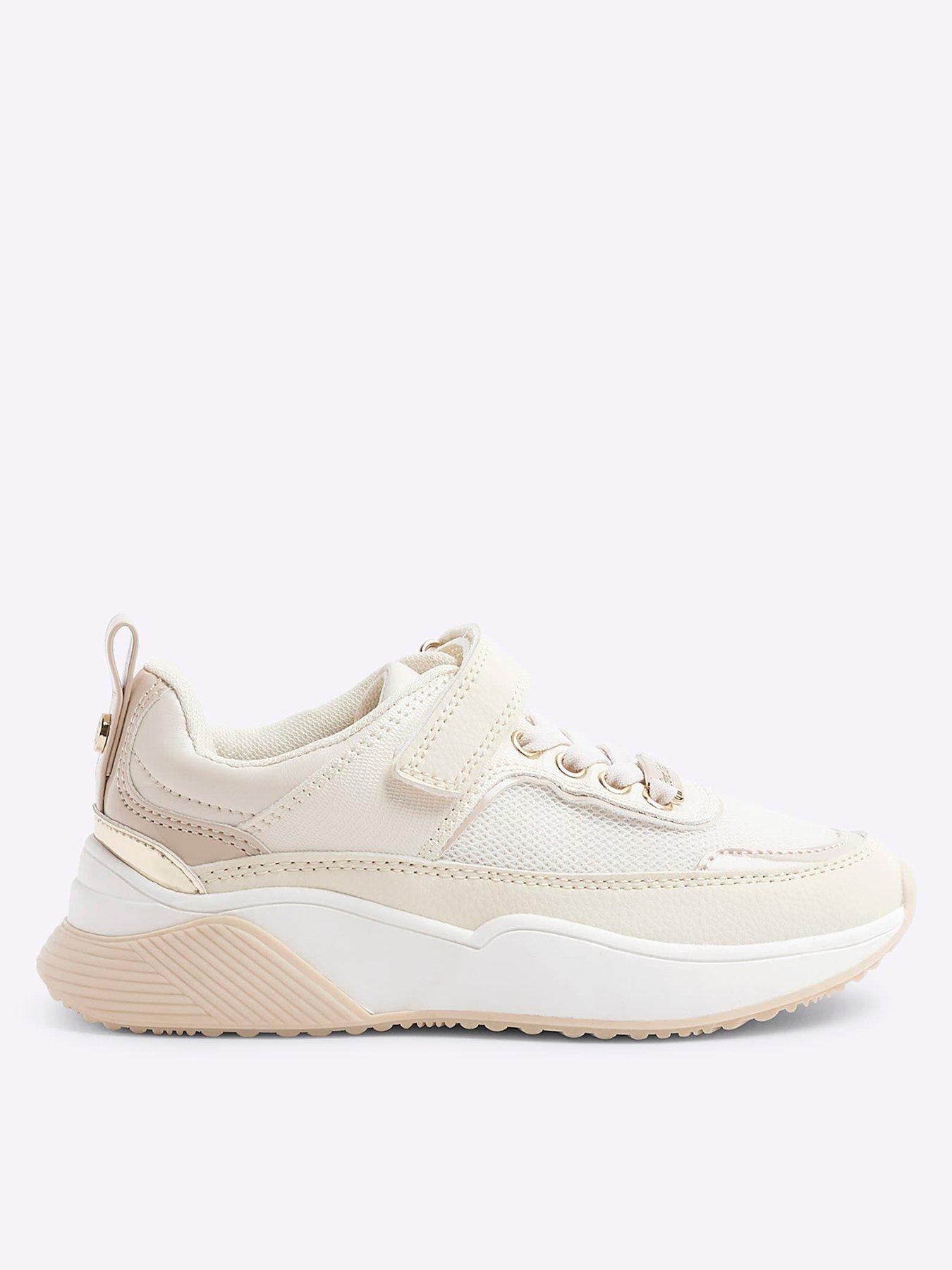 river-island-older-girl-pu-velcro-trainer--cream