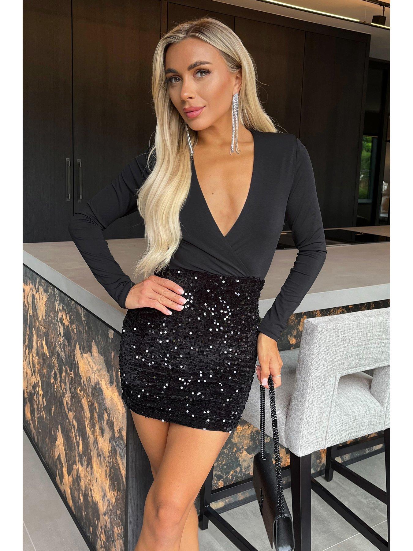 ax-paris-velvet-sequin-2-in-1-wrap-long-sleeve-mini-dress-blackback