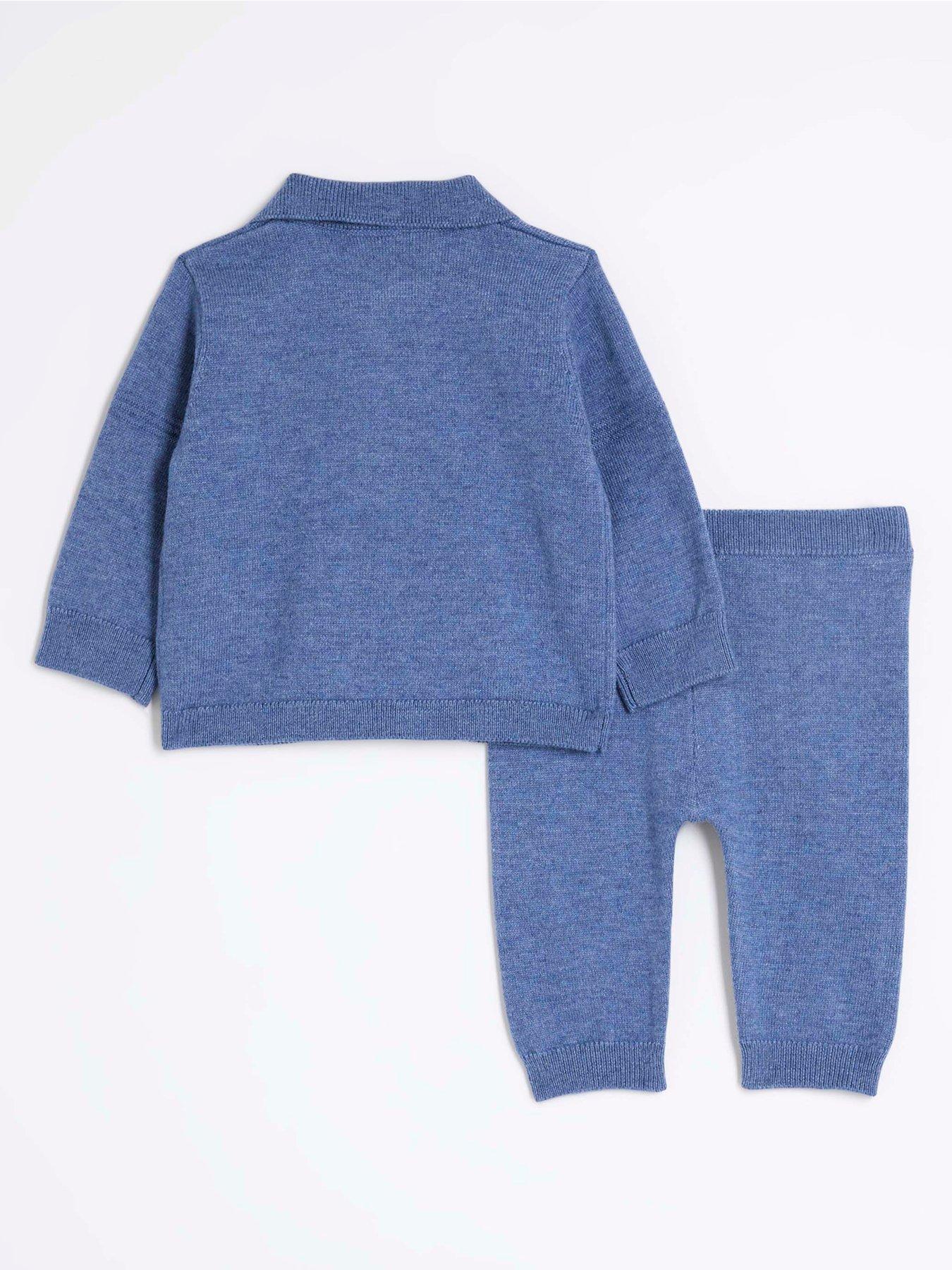 river-island-baby-baby-boy-cable-knit-polo-set-navyback