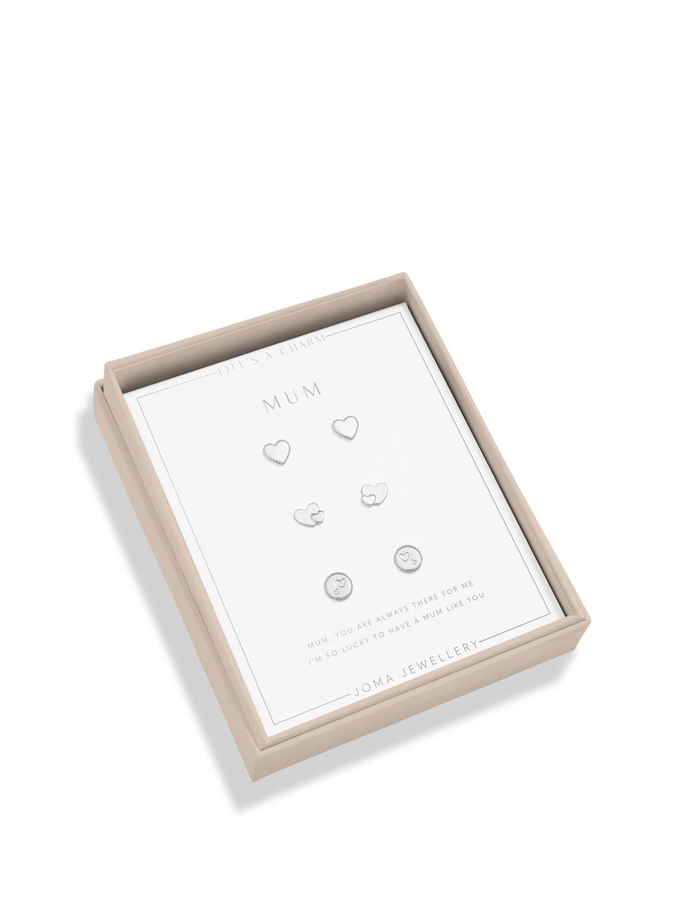 Joma Jewellery Life's A Charm Mum Earrings In Silver Plating