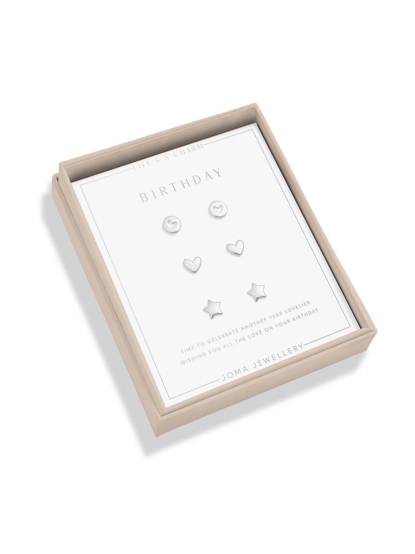 Image 5 of 6 of Joma Jewellery Life's A Charm Birthday Earrings In Silver Plating