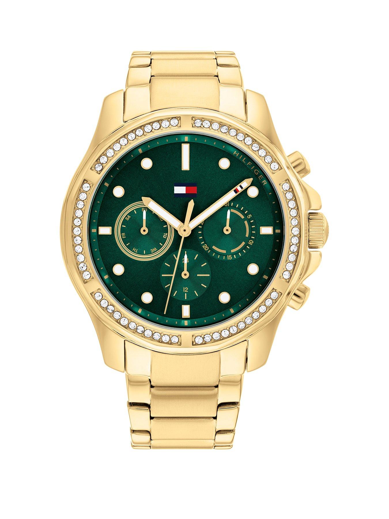 tommy-hilfiger-brooklyn-ladies-gold-plated-green-dial-watch