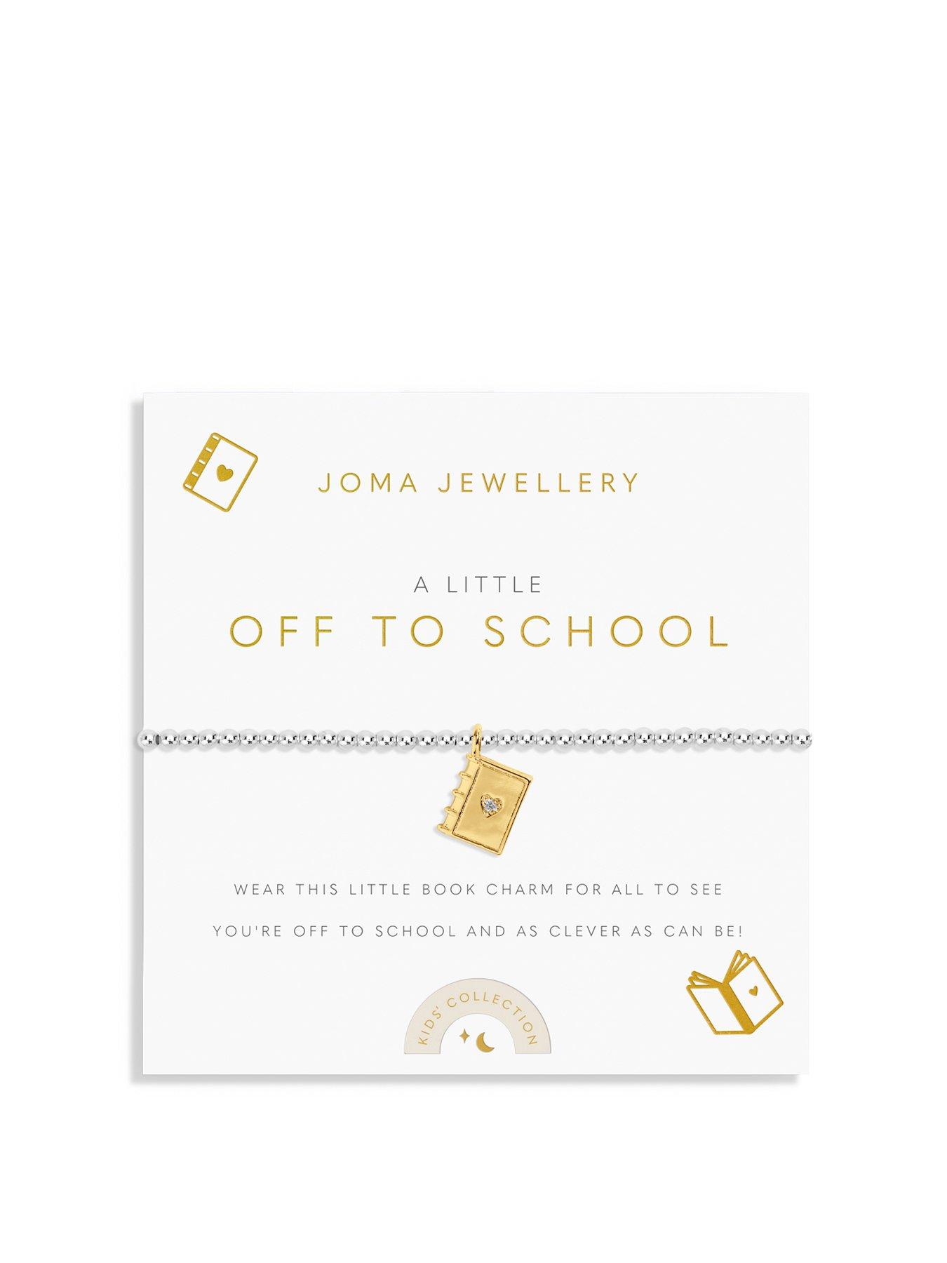 Joma Jewellery Childrens A Little Off To School Bracelet In Silver And Gold Plating