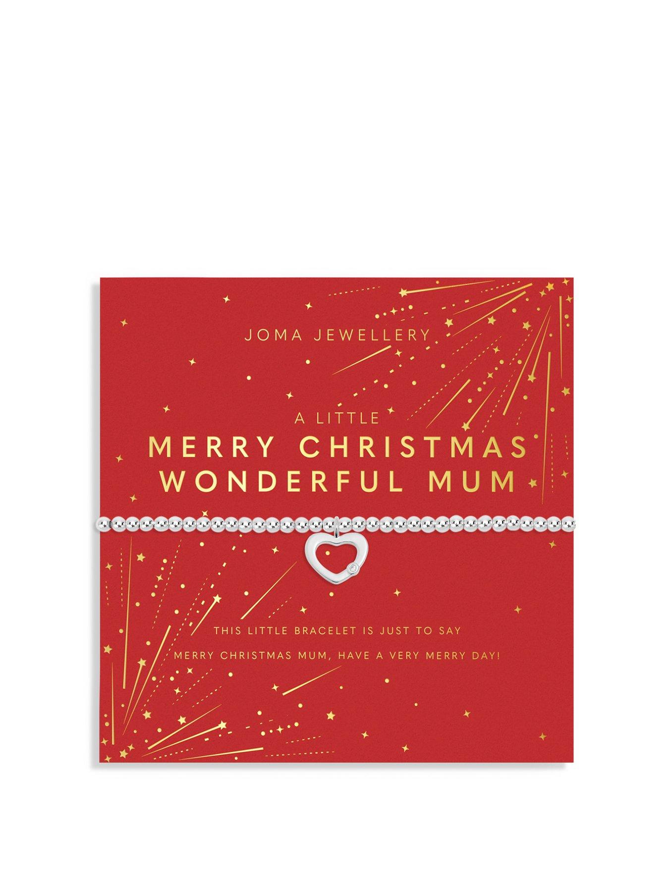 Joma Jewellery CHRISTMAS A LITTLE MERRY CHRISTMAS WONDERFUL MUM Silver Plated Bracelet 17.5cm stretch Very Ireland