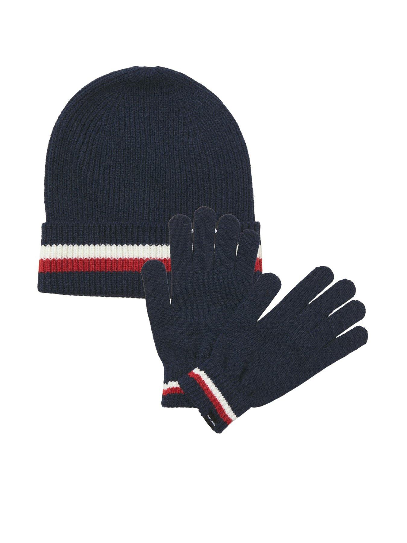 Image 1 of 2 of Jack & Jones Junior Boys Knitted Make Beanie &amp; Gloves Giftbox - Navy Blazer