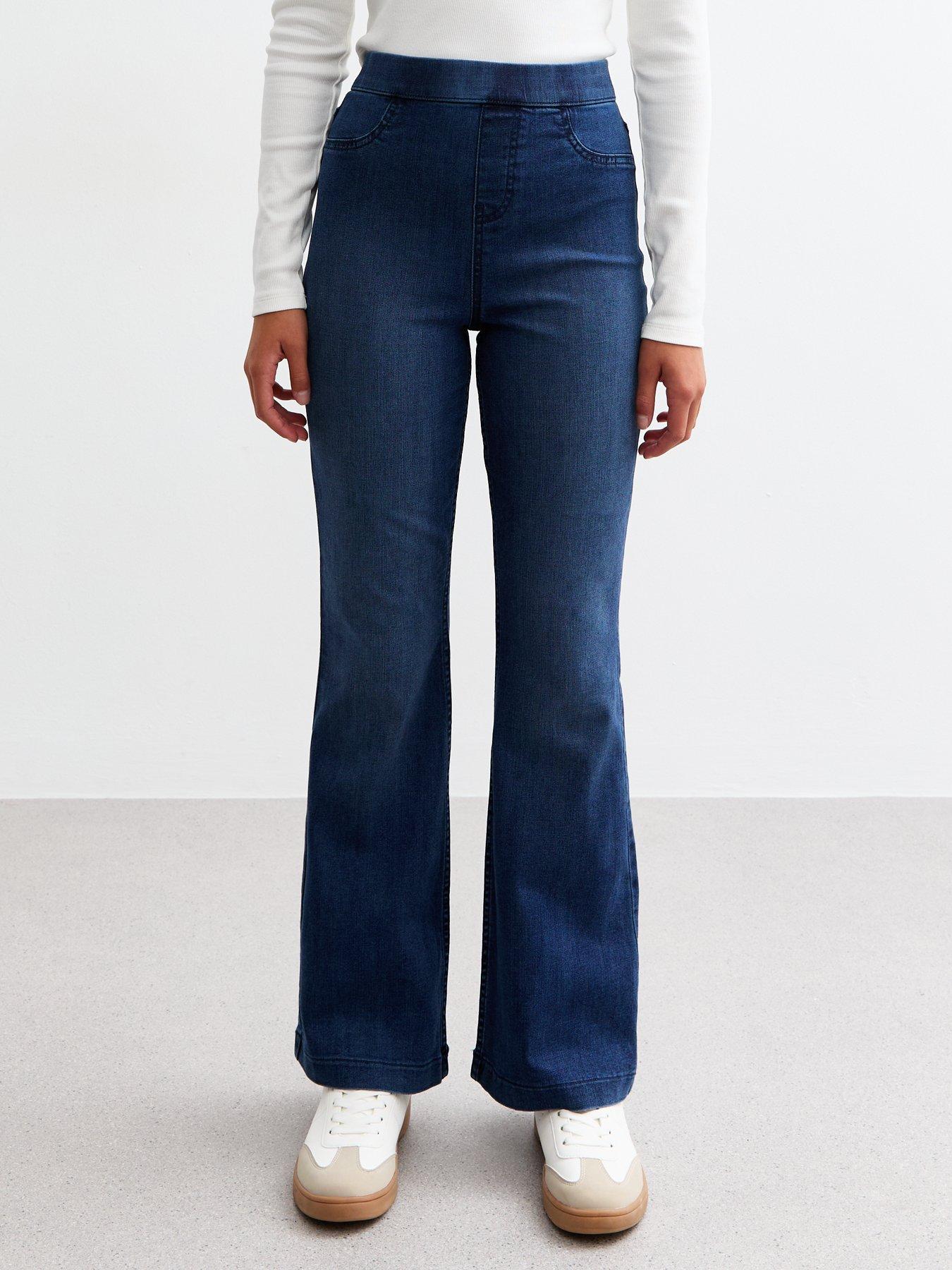 new-look-915-girls-navy-high-waist-flared-jeggings