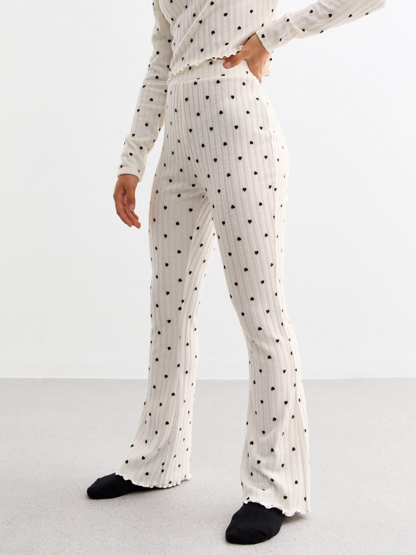 new-look-915-girls-white-heart-print-ribbed-jersey-pyjama-setoutfit