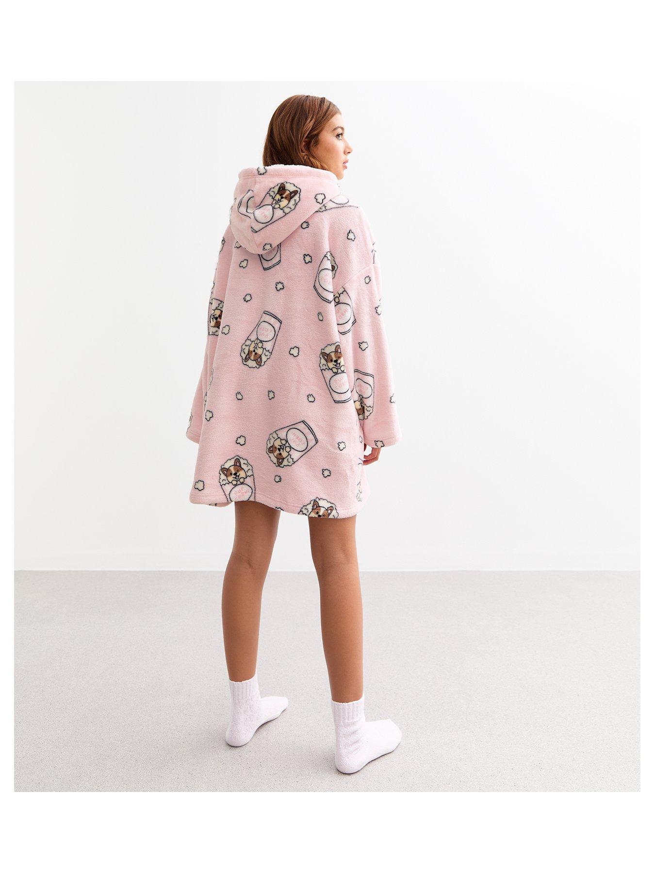 new-look-915-girls-pink-pupcorn-oversized-blanket-hoodieback