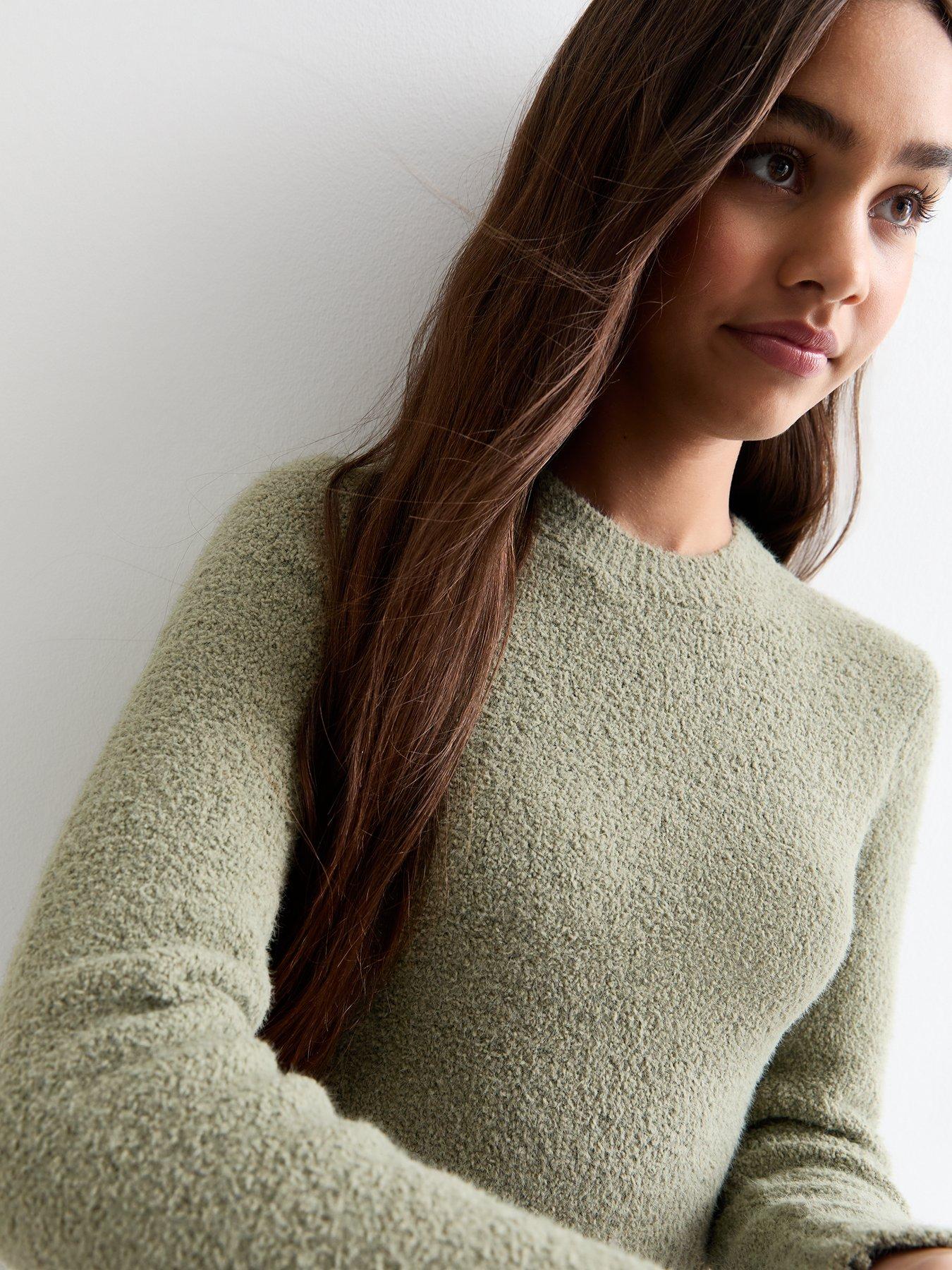 new-look-915-girls-olive-teddy-cropped-jumperoutfit