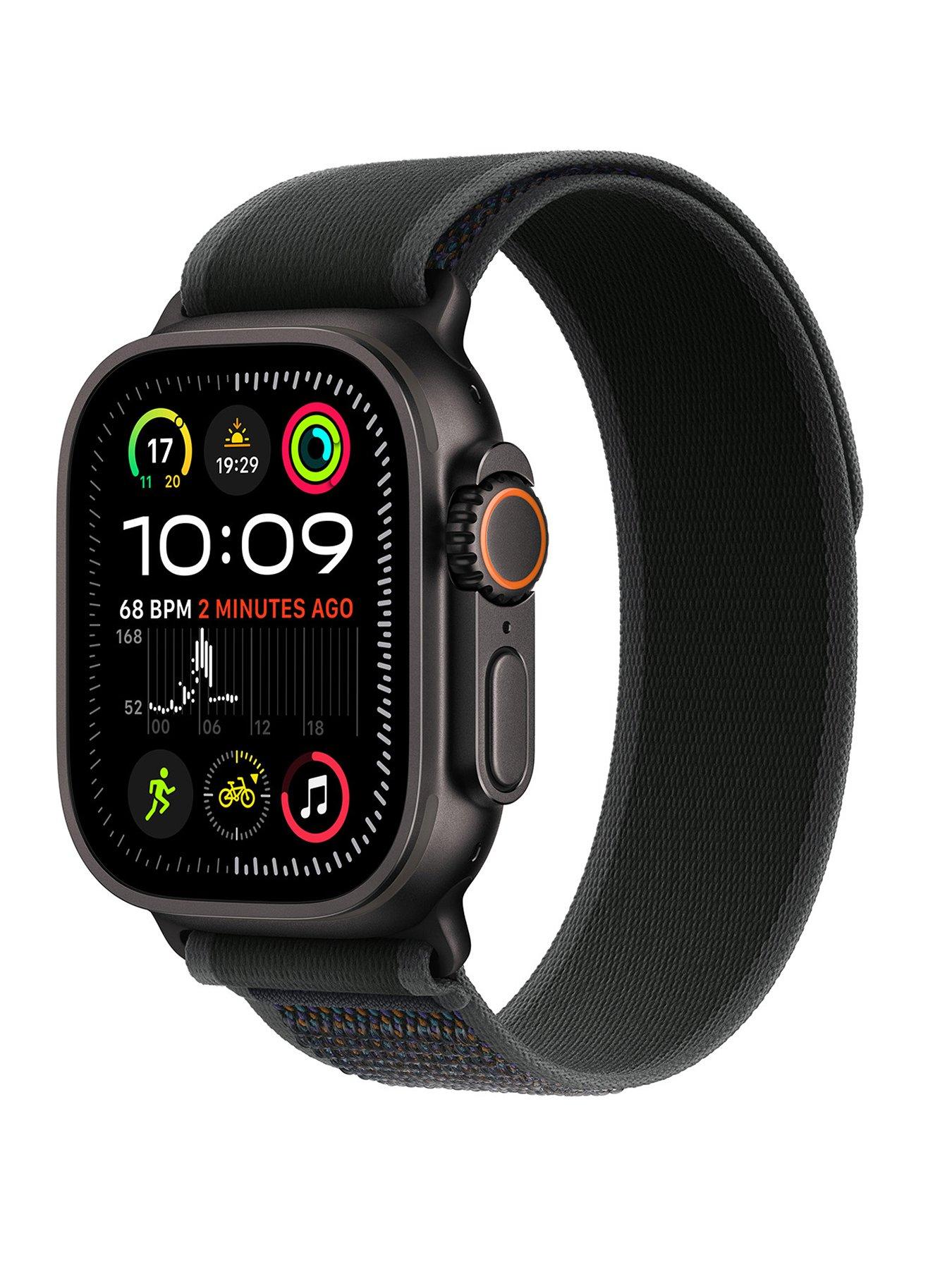 Image 1 of 7 of Apple Watch Ultra 2 (GPS + Cellular, 2024),&nbsp;Black Titanium Case with Black Trail Loop