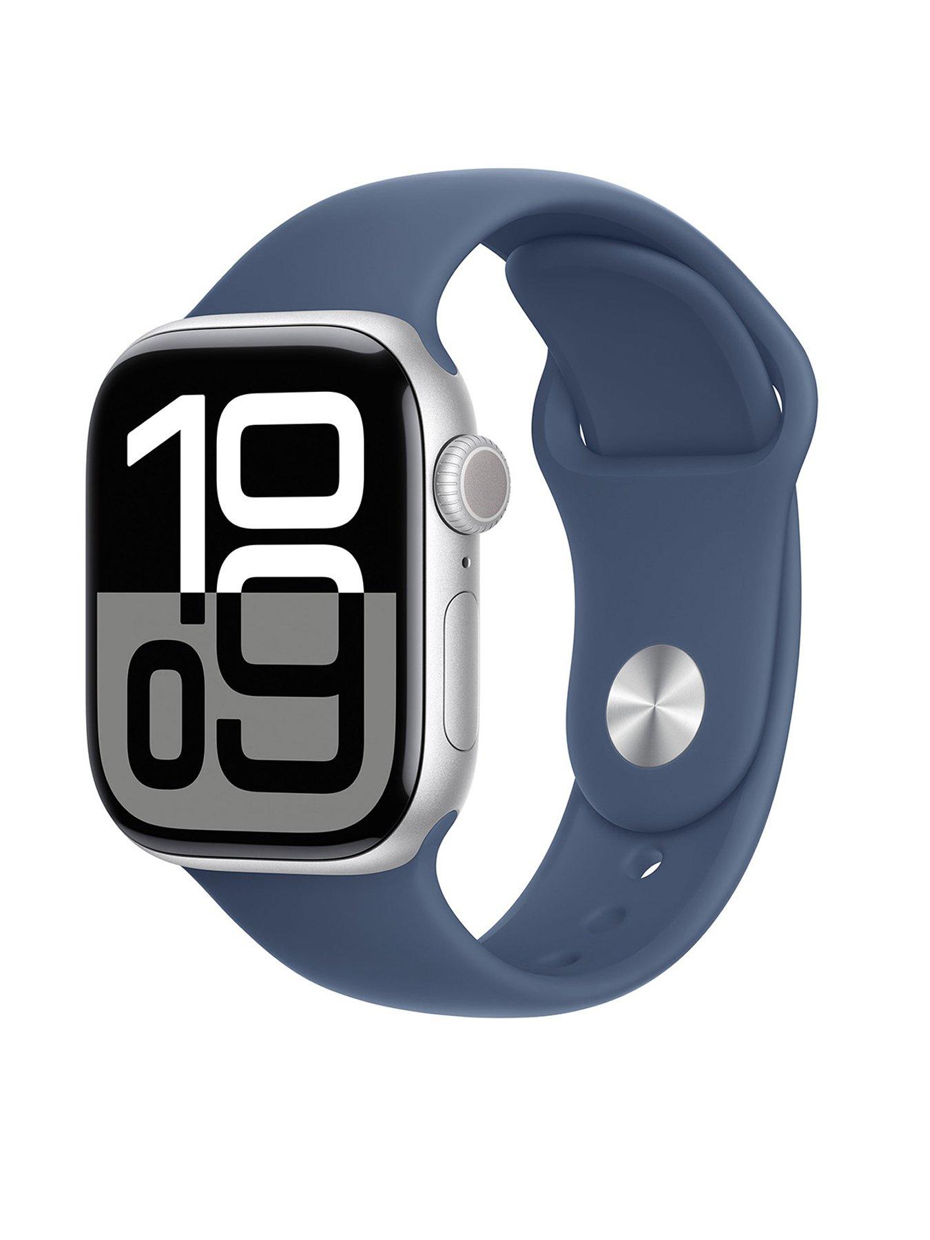 undefined Watch Series 10 (GPS), 42mm Silver Aluminium Case with Denim Sport Band - S/M
