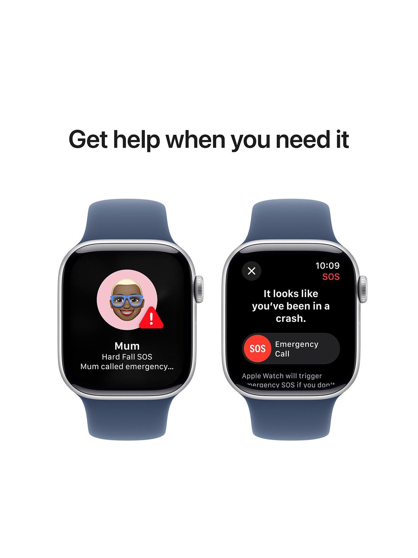 Image 6 of 8 of Apple Watch Series 10 (GPS), 42mm Silver Aluminium Case with Denim Sport Band - M/L