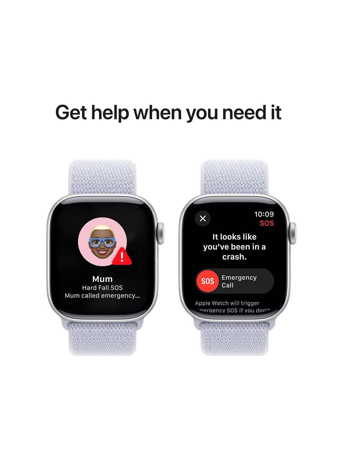 Image 6 of 8 of Apple Watch Series 10 (GPS), 42mm Silver Aluminium Case with Blue Cloud Sport Loop