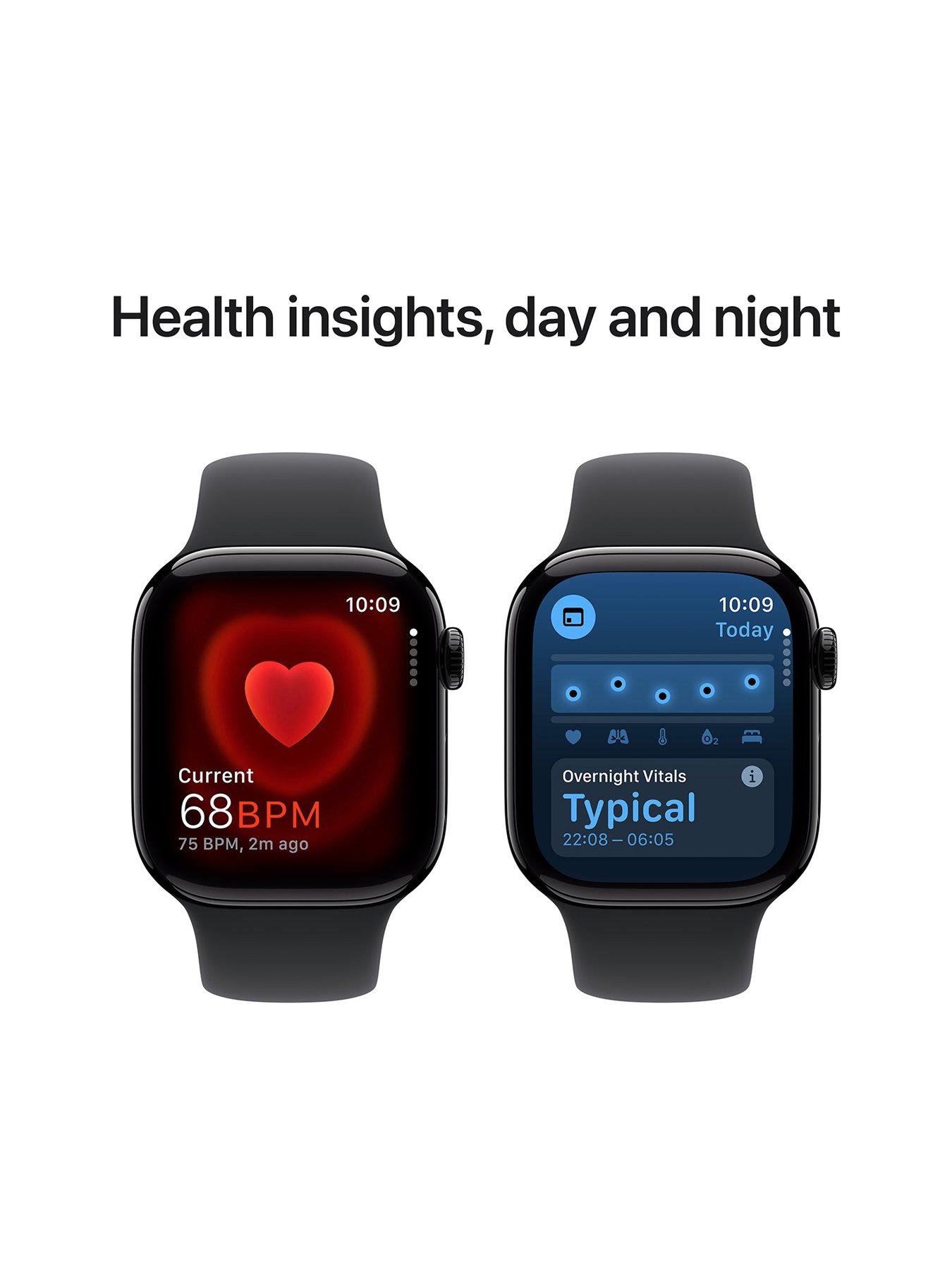 Image 5 of 8 of Apple Watch Series 10 (GPS), 42mm Jet Black Aluminium Case with Black Sport Band - S/M