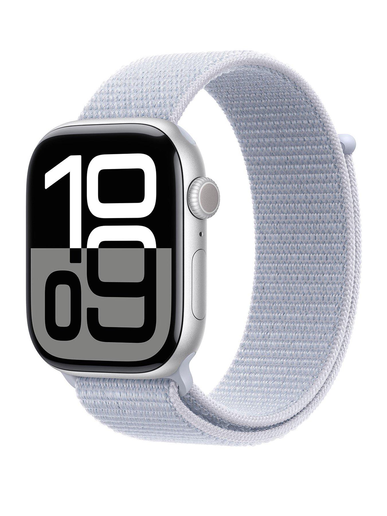 undefined Watch Series 10 (GPS), 46mm Silver Aluminium Case with Blue Cloud Sport Loop