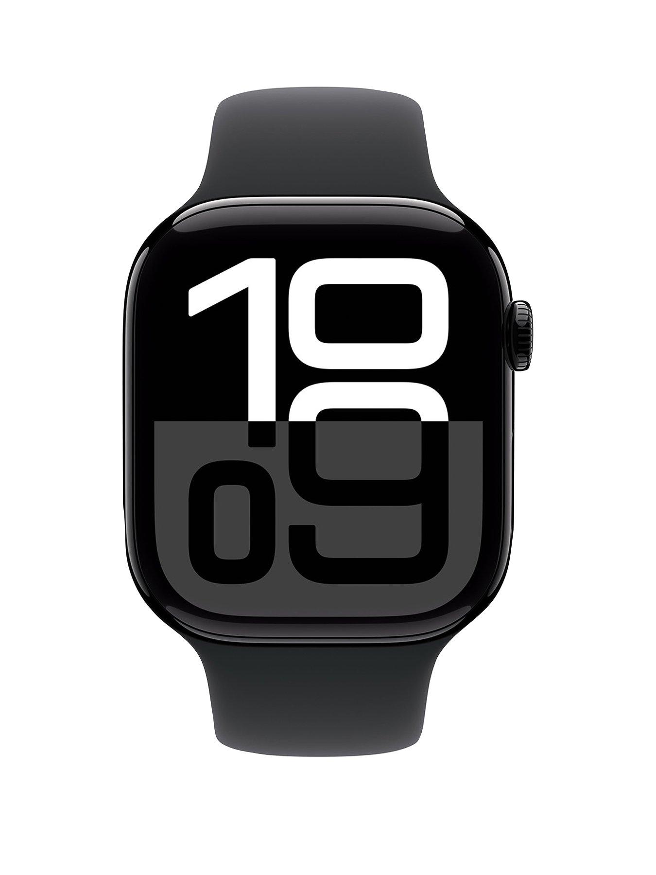 Image 2 of 8 of Apple Watch Series 10 (GPS), 46mm Jet Black Aluminium Case with Black Sport Band - S/M