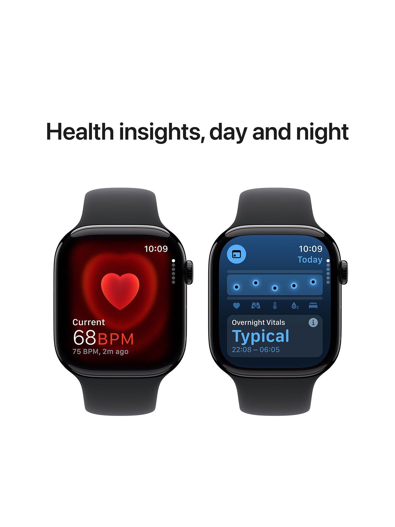 Image 5 of 8 of Apple Watch Series 10 (GPS), 46mm Jet Black Aluminium Case with Black Sport Band - S/M
