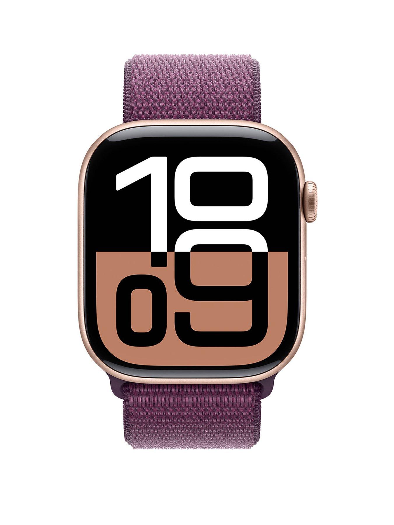 apple-watch-series-10-gps-46mm-rose-gold-aluminium-case-with-plum-sport-loopstillFront