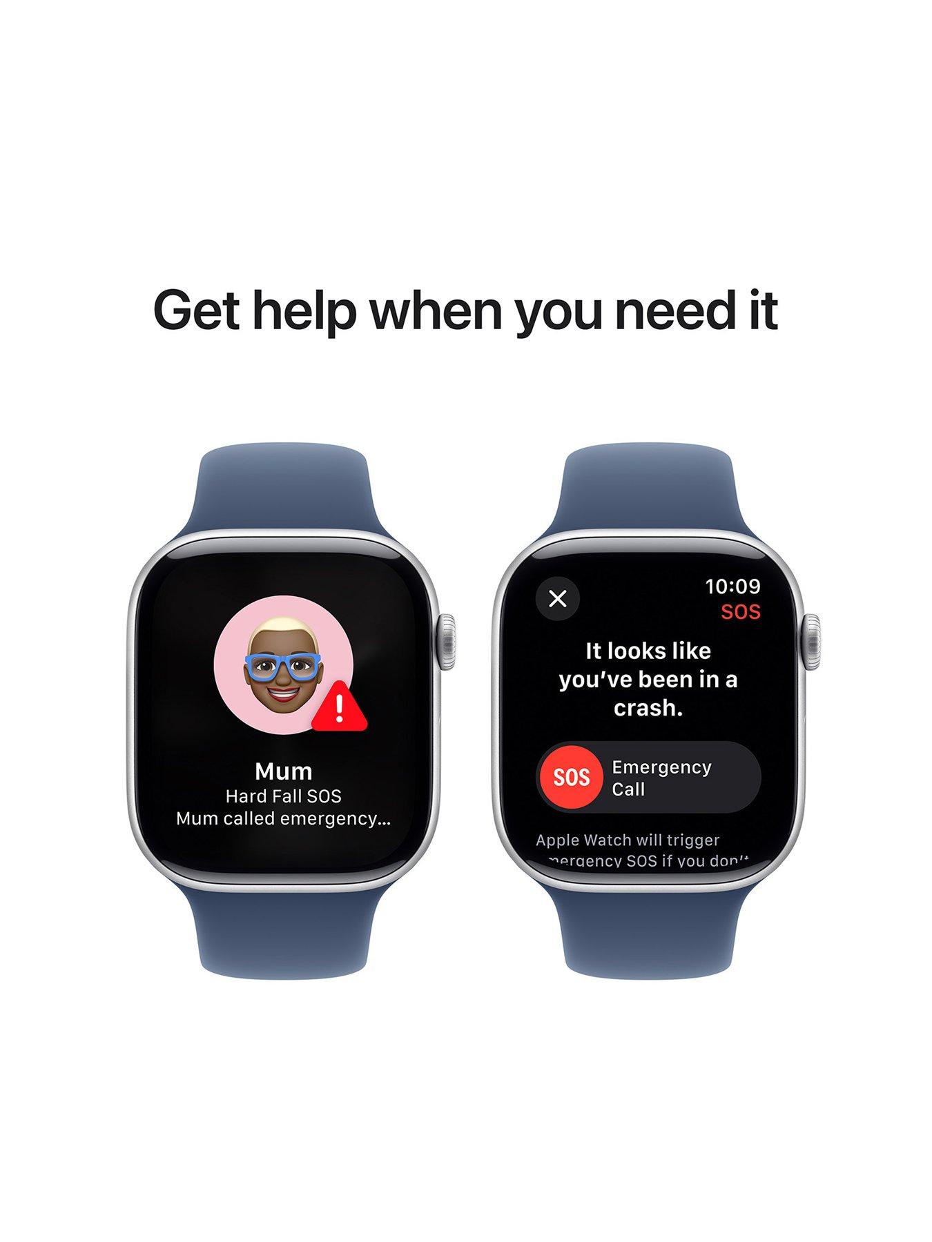 Image 6 of 8 of Apple Watch Series 10 (GPS + Cellular), 46mm Silver Aluminium Case with Denim Sport Band - S/M