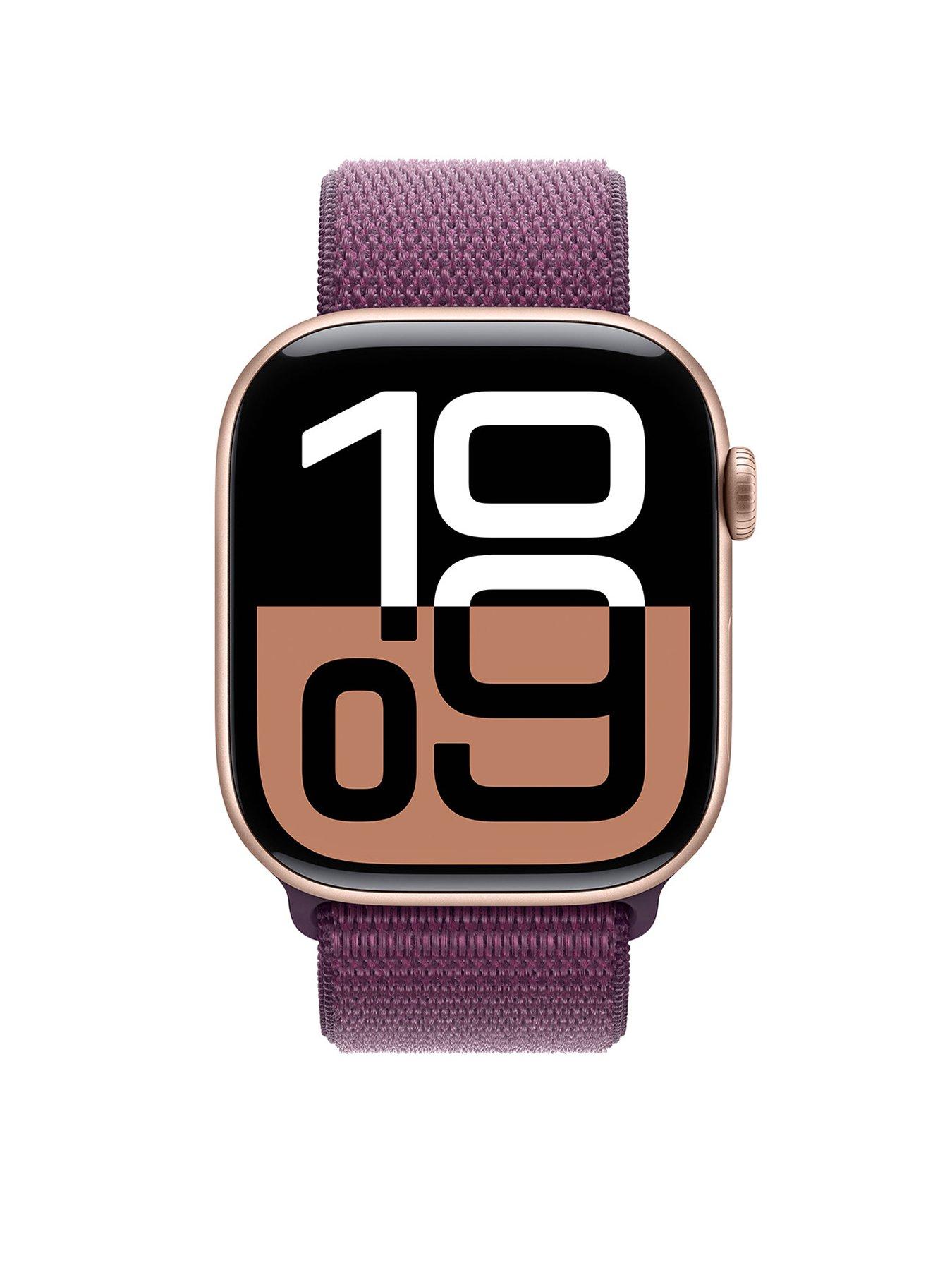 apple-watch-series-10-gps-cellular-46mm-rose-gold-aluminium-case-with-plum-sport-loopstillFront