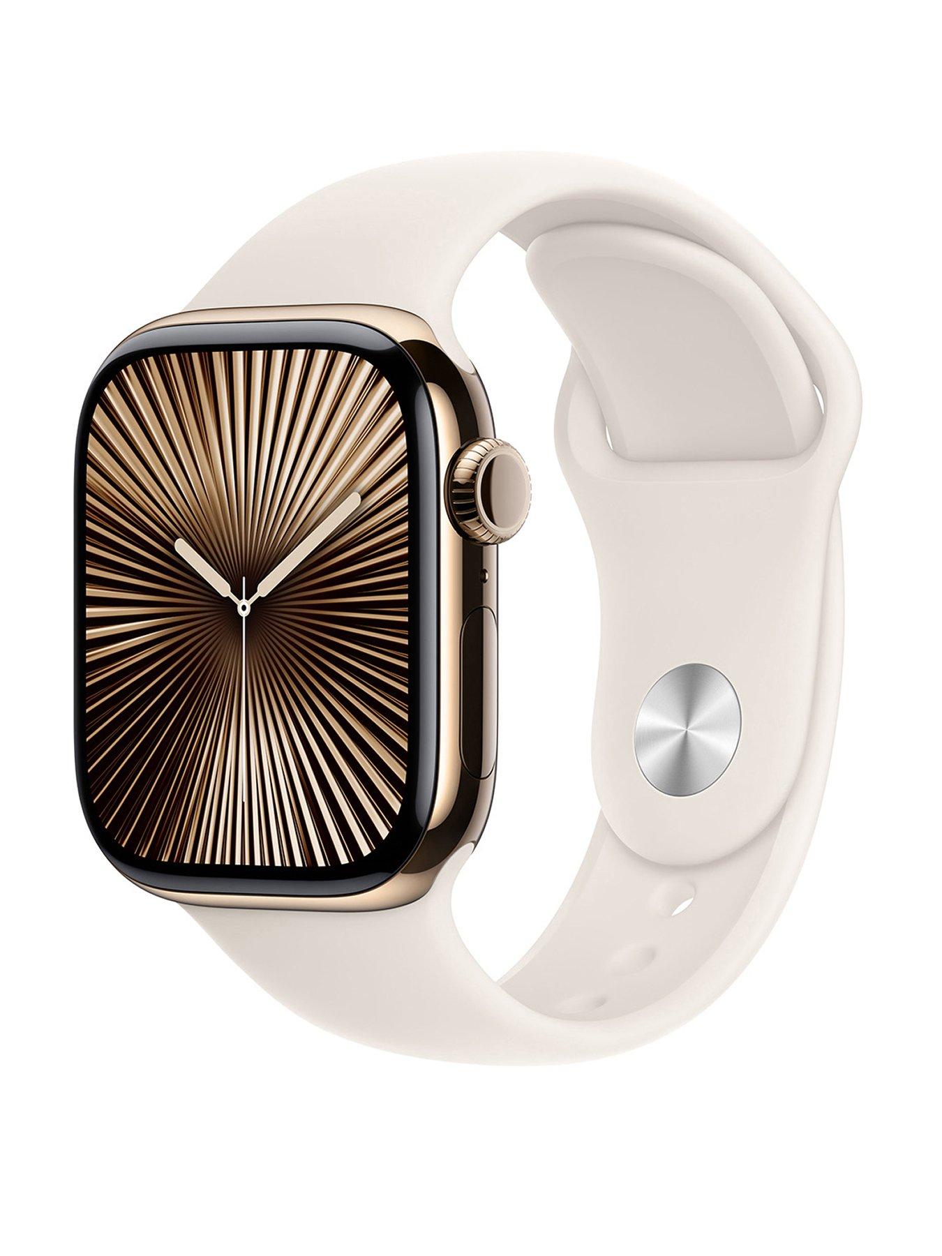 undefined Watch Series 10 (GPS + Cellular), Gold Titanium Case with Starlight Sport Band