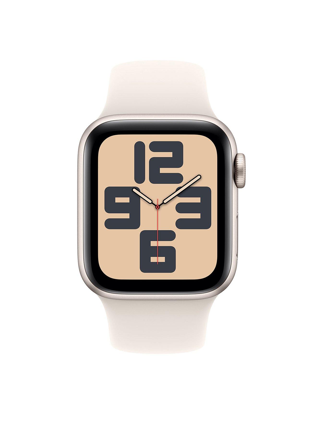 Image 2 of 7 of Apple Watch SE (GPS, 2024) Starlight Aluminium Case with Starlight Sport Band