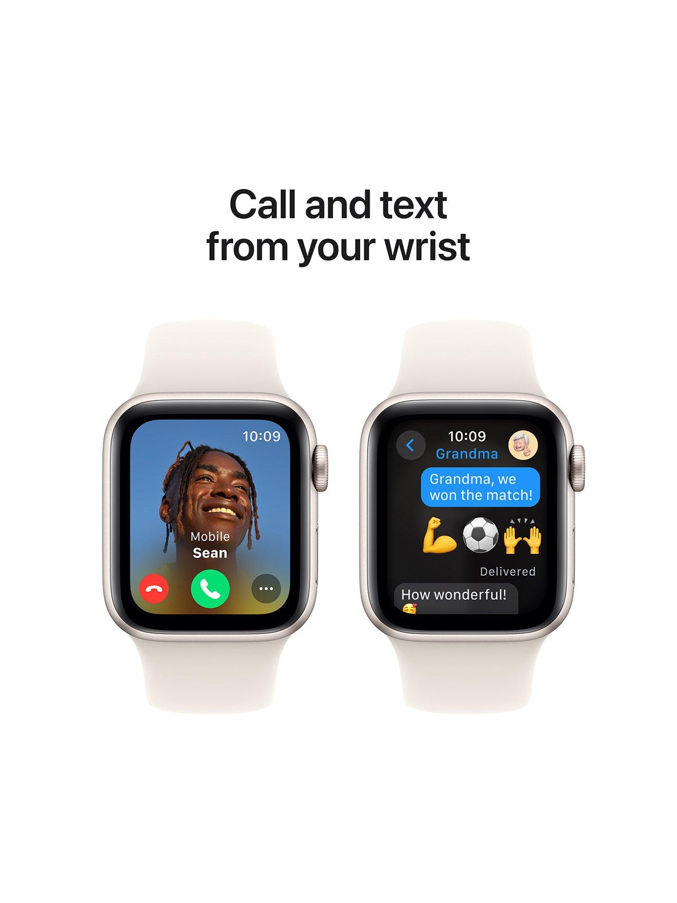 Image 4 of 7 of Apple Watch SE (GPS, 2024) Starlight Aluminium Case with Starlight Sport Band