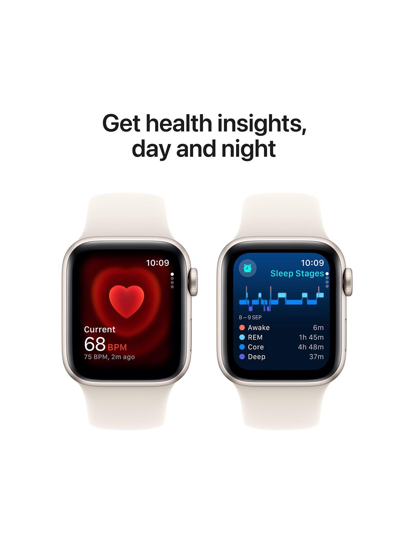 Image 5 of 7 of Apple Watch SE (GPS, 2024) Starlight Aluminium Case with Starlight Sport Band