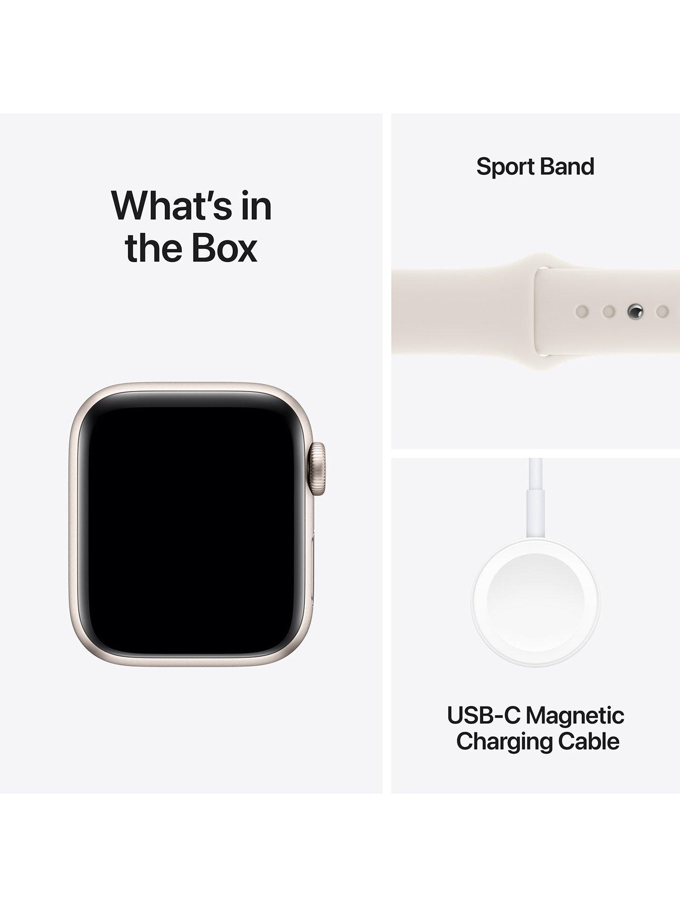Image 7 of 7 of Apple Watch SE (GPS, 2024) Starlight Aluminium Case with Starlight Sport Band