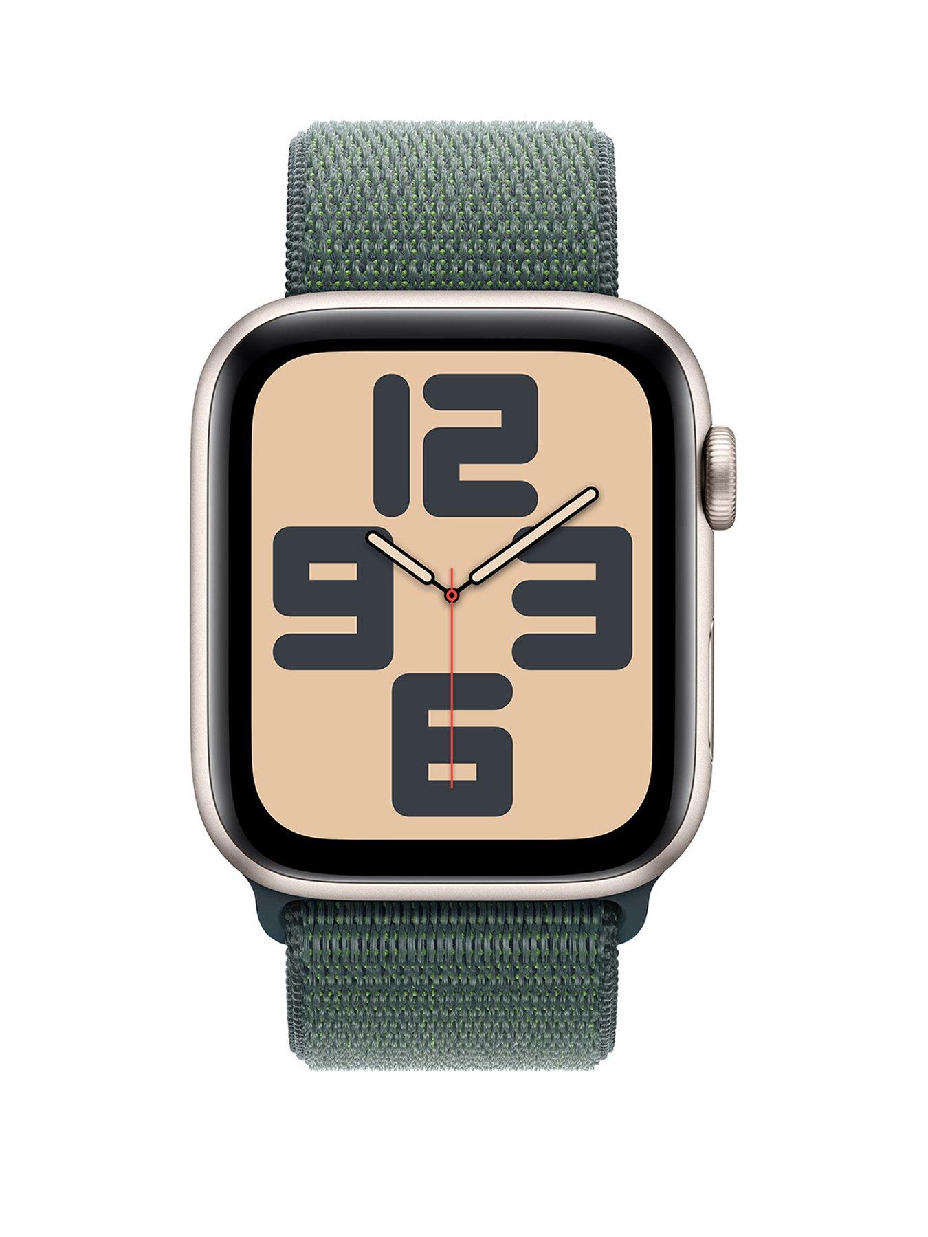 apple-watch-se-gps-2024-40mmnbspstarlight-aluminium-case-with-lake-green-sport-loopstillFront