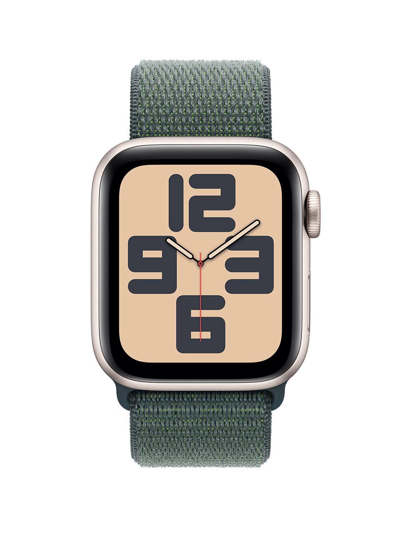 apple-watch-se-gps-2024-44mmnbspstarlight-aluminium-case-with-lake-green-sport-loopstillFront