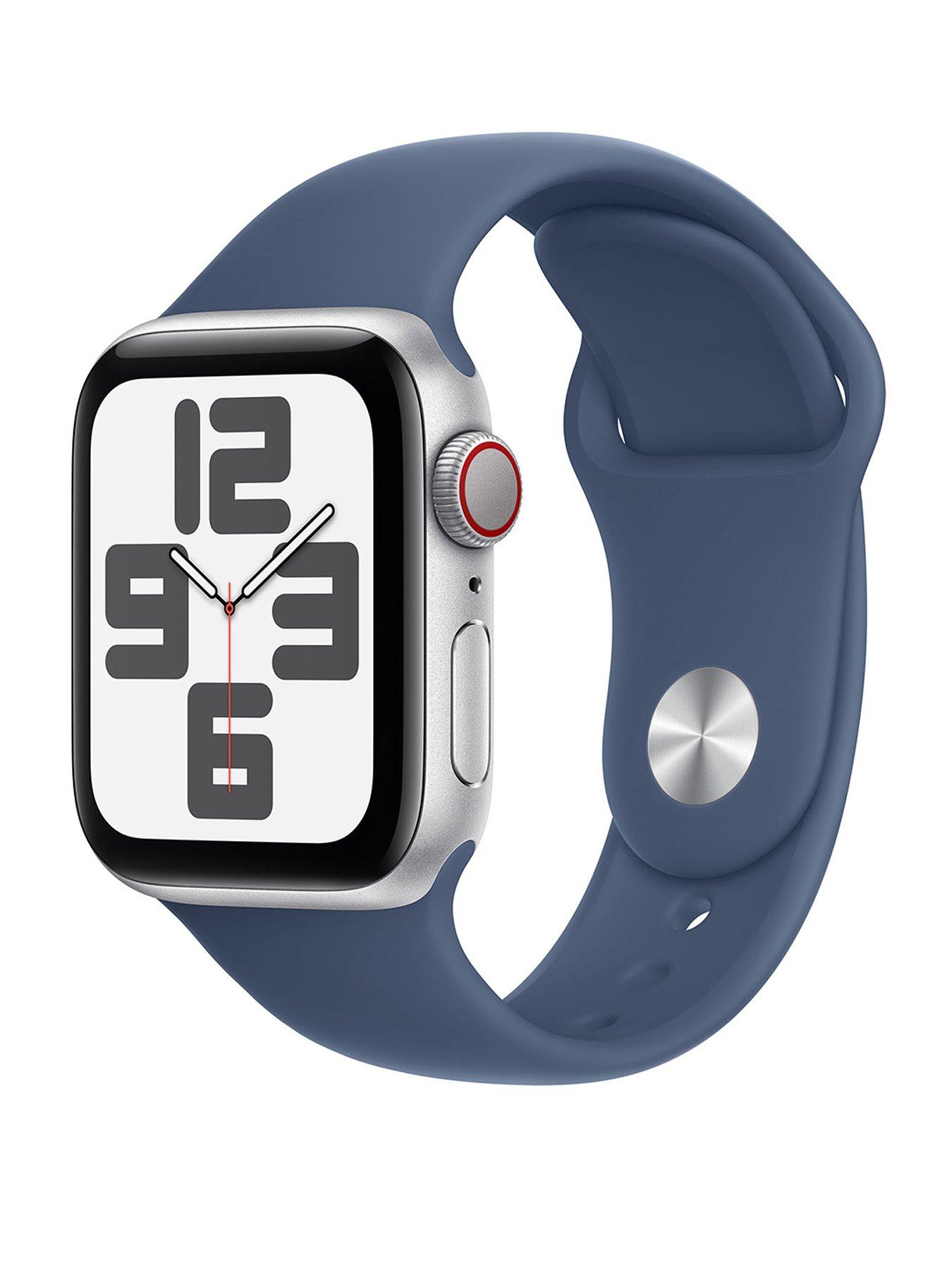 undefined Watch SE (GPS + Cellular, 2024) 40mm Silver Aluminium Case with Denim Sport Band - S/M