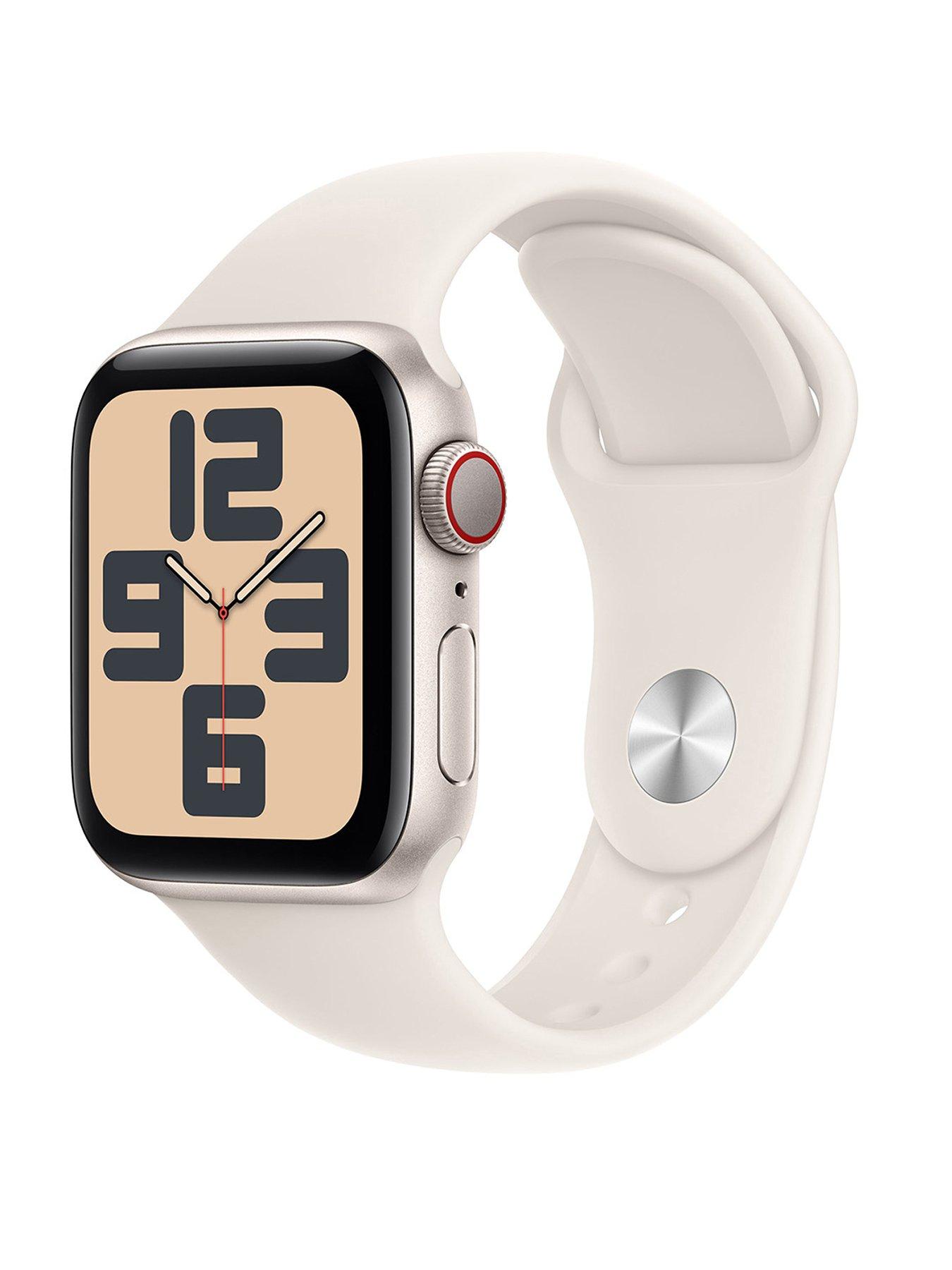 Image of Apple Watch SE (GPS + Cellular, 2024) Starlight Aluminium Case with Starlight Sport Band