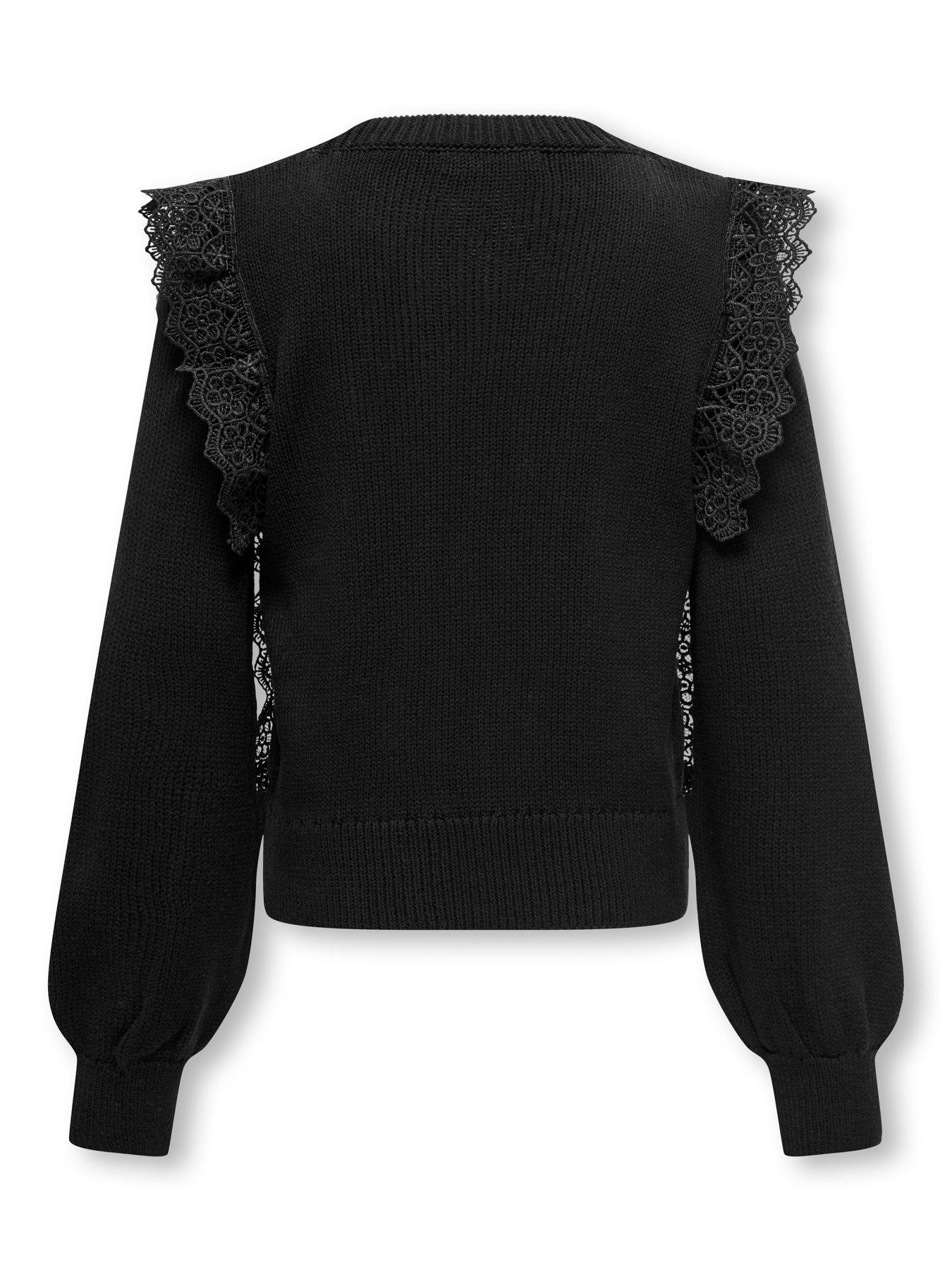 only-kids-girls-lace-frill-knitted-jumper-blackstillFront