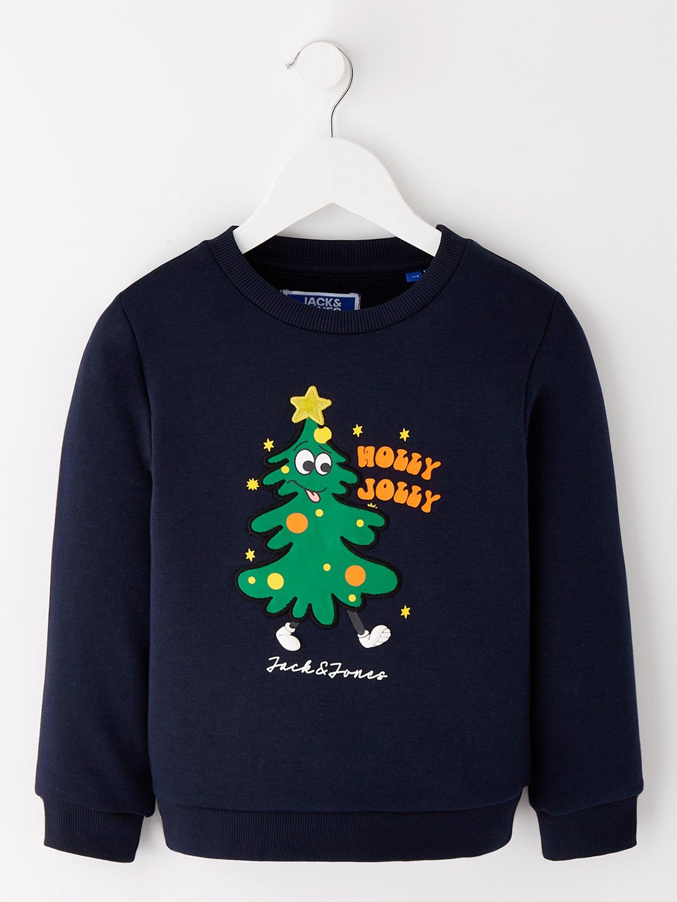 jack-jones-mini-younger-boys-christmas-jolly-crew-neck-sweat-blackfront