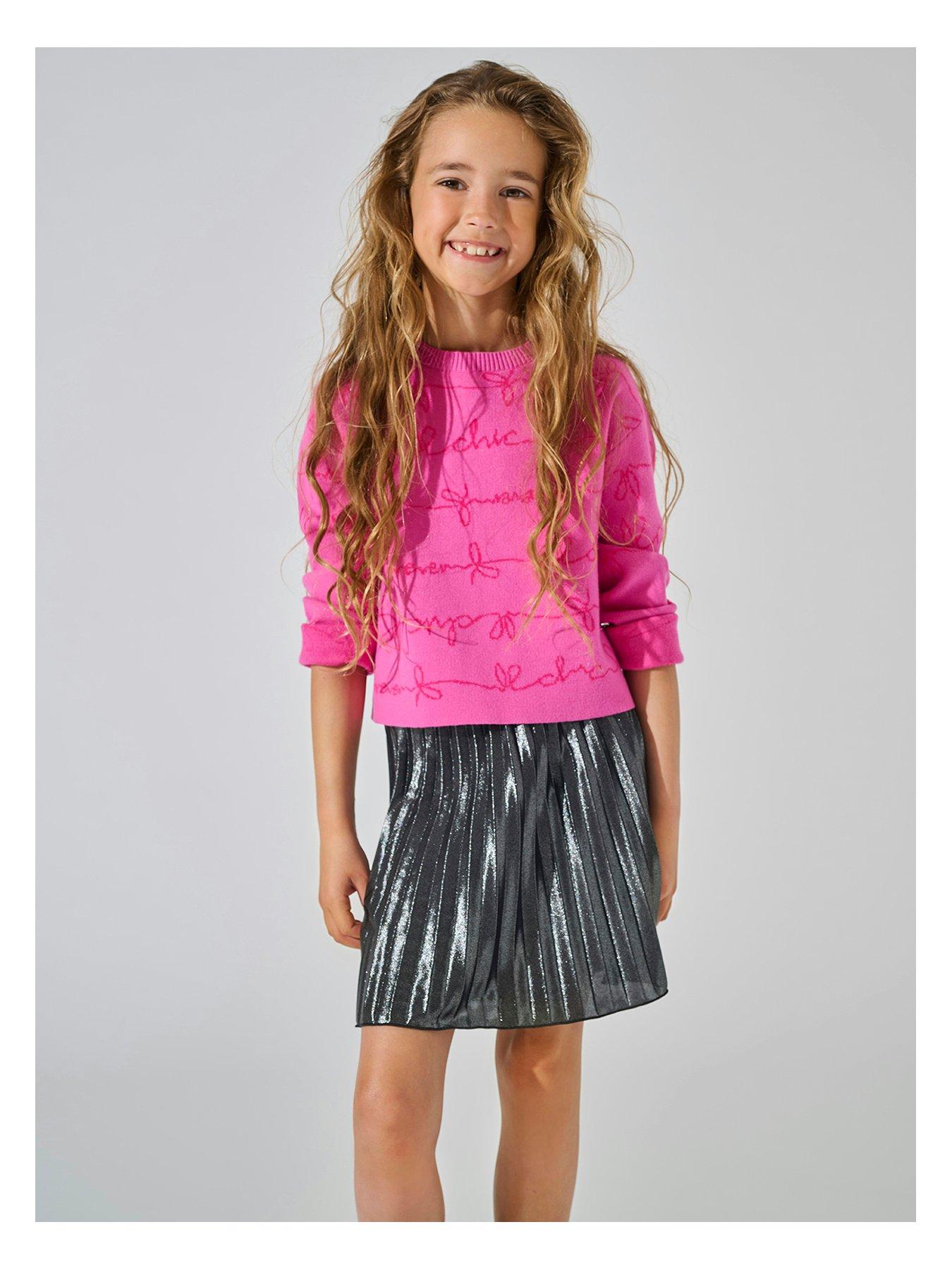 only-kids-girls-pleated-skirt-black