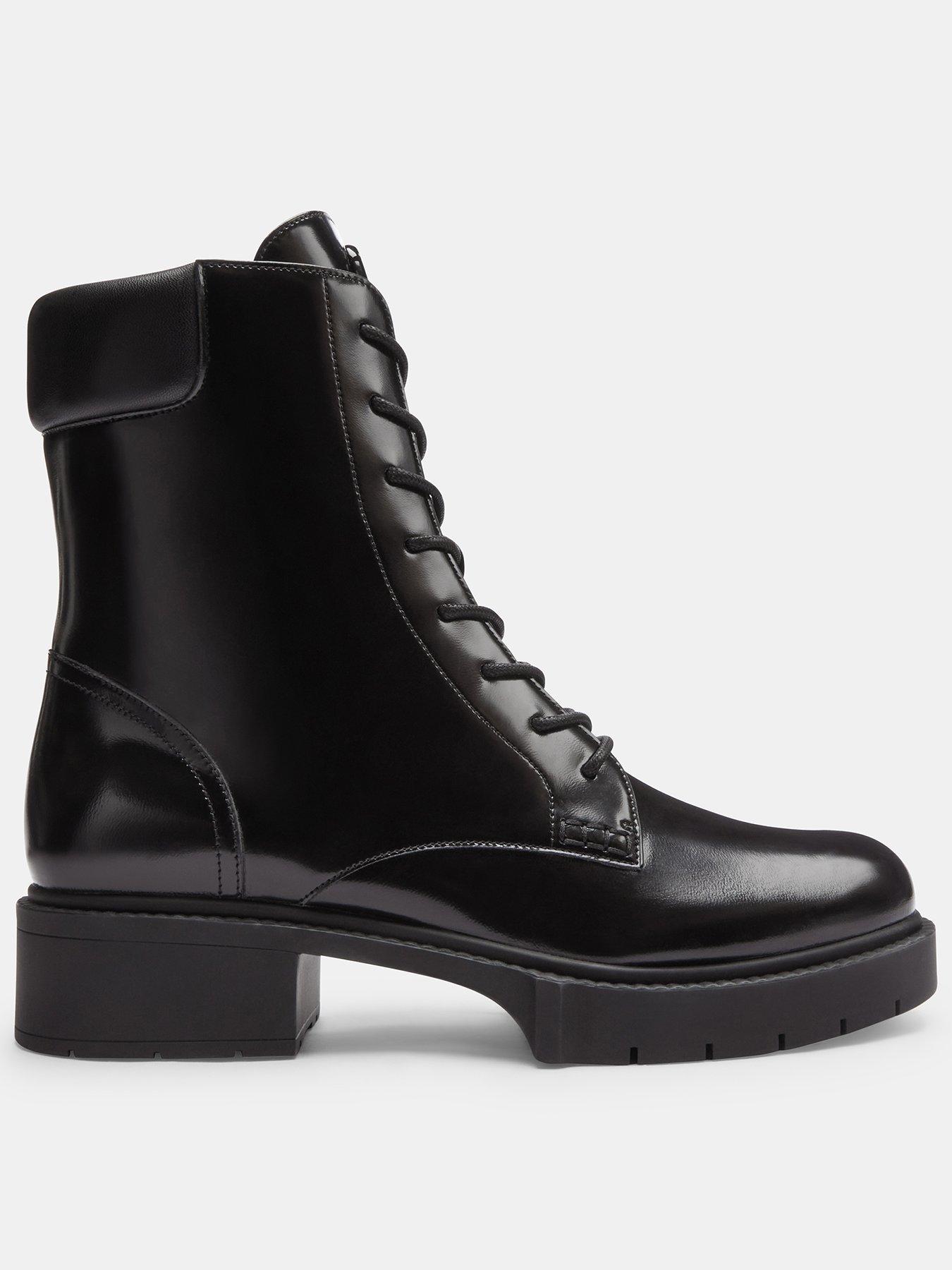 undefined Leighton Leather Boots - Black