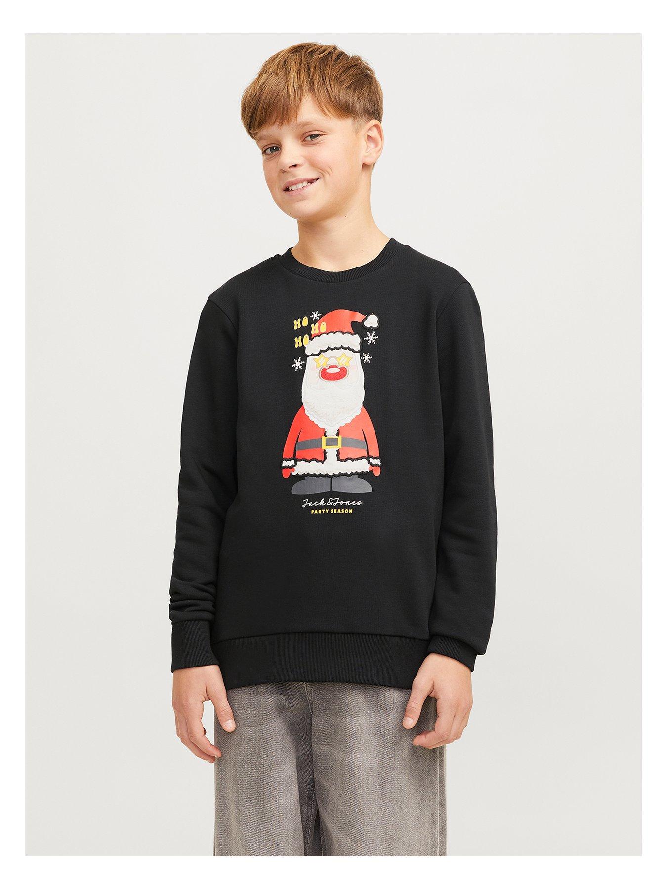 jack-jones-junior-boys-christmas-jolly-crew-neck-sweat-blackfront