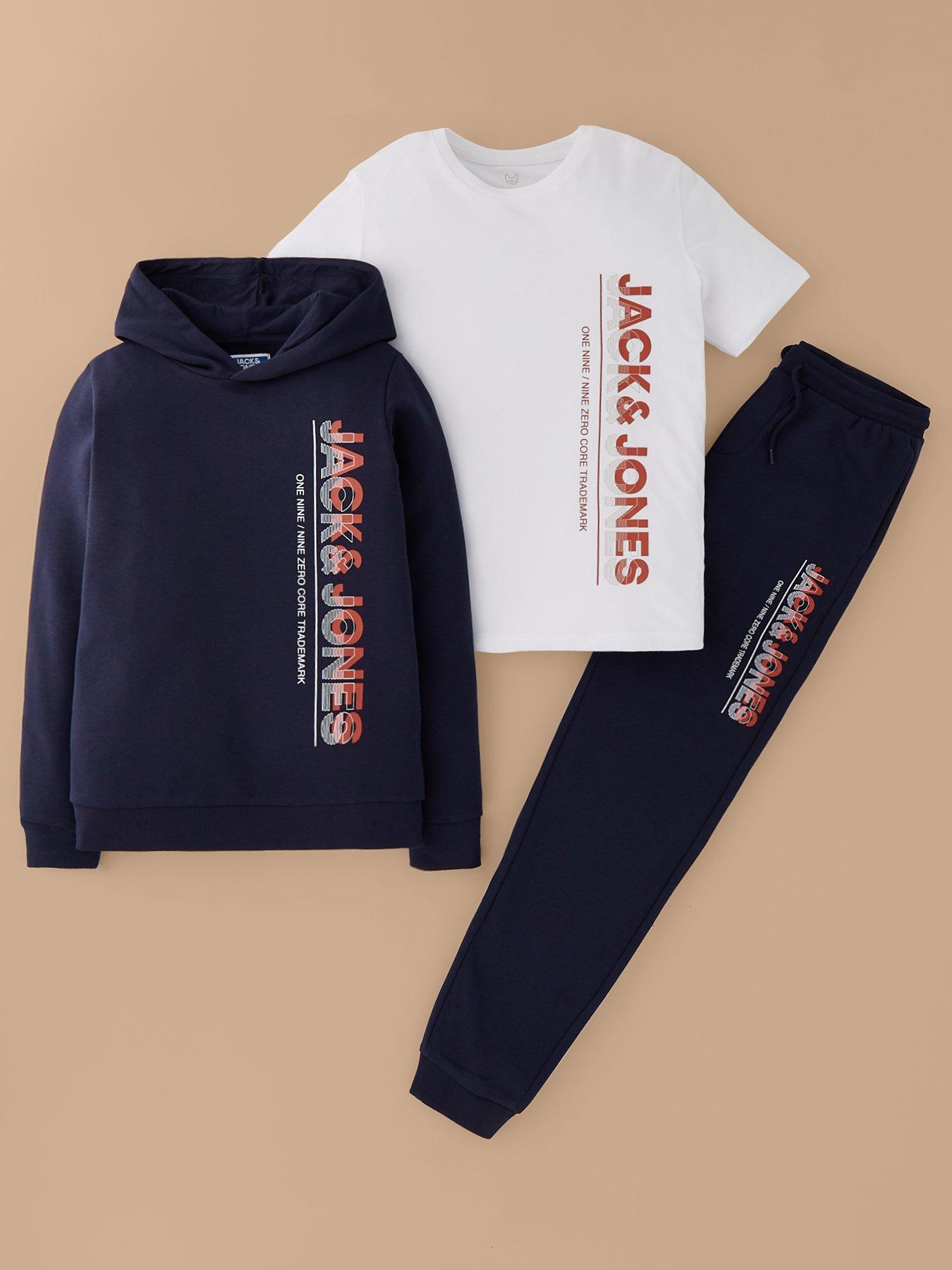 jack-jones-junior-boys-structure-3-piece-hoody-t-shirt-and-jog-set-navy