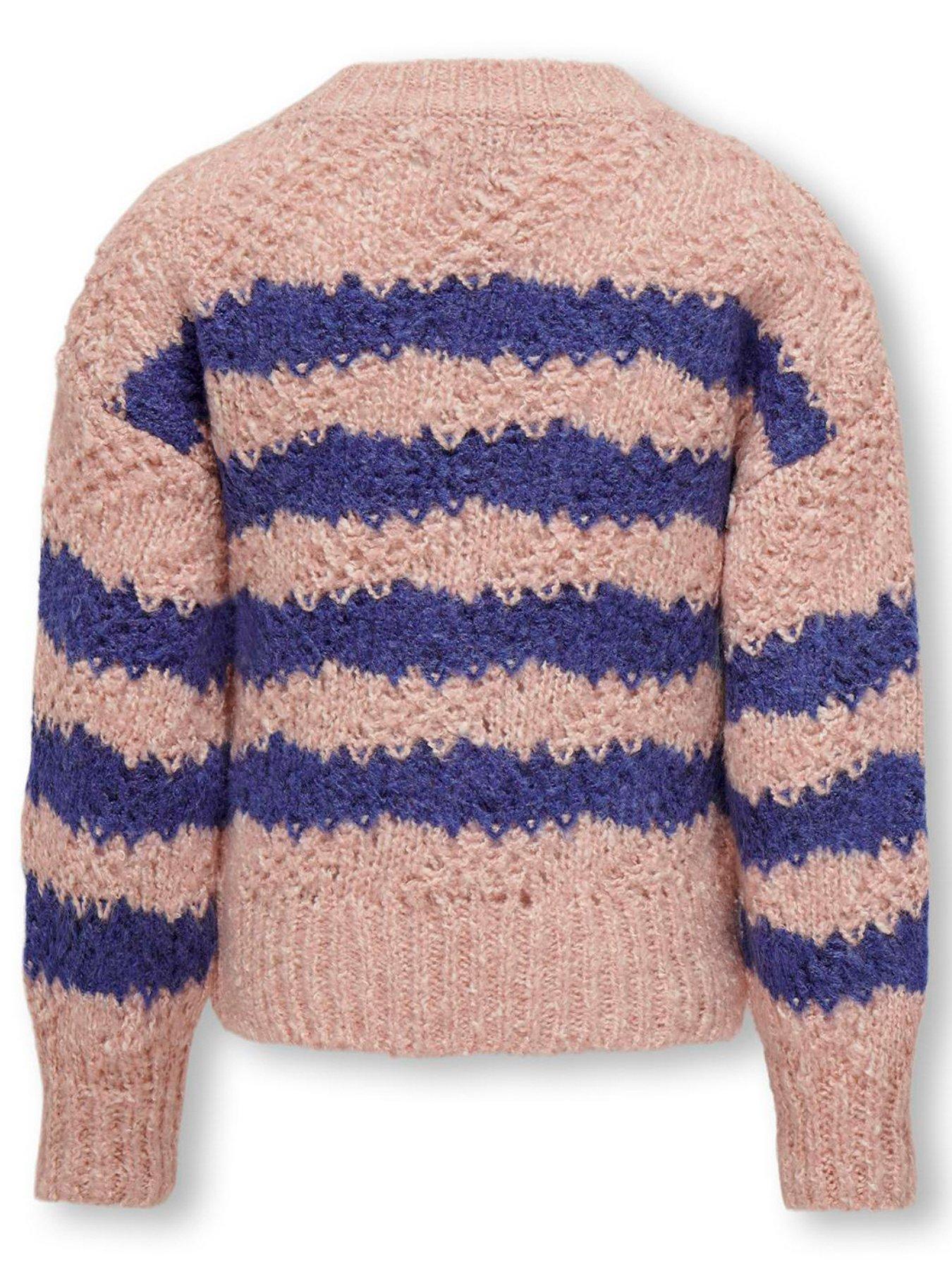 only-kids-girls-stripe-textured-knitted-jumper-silver-pinkback