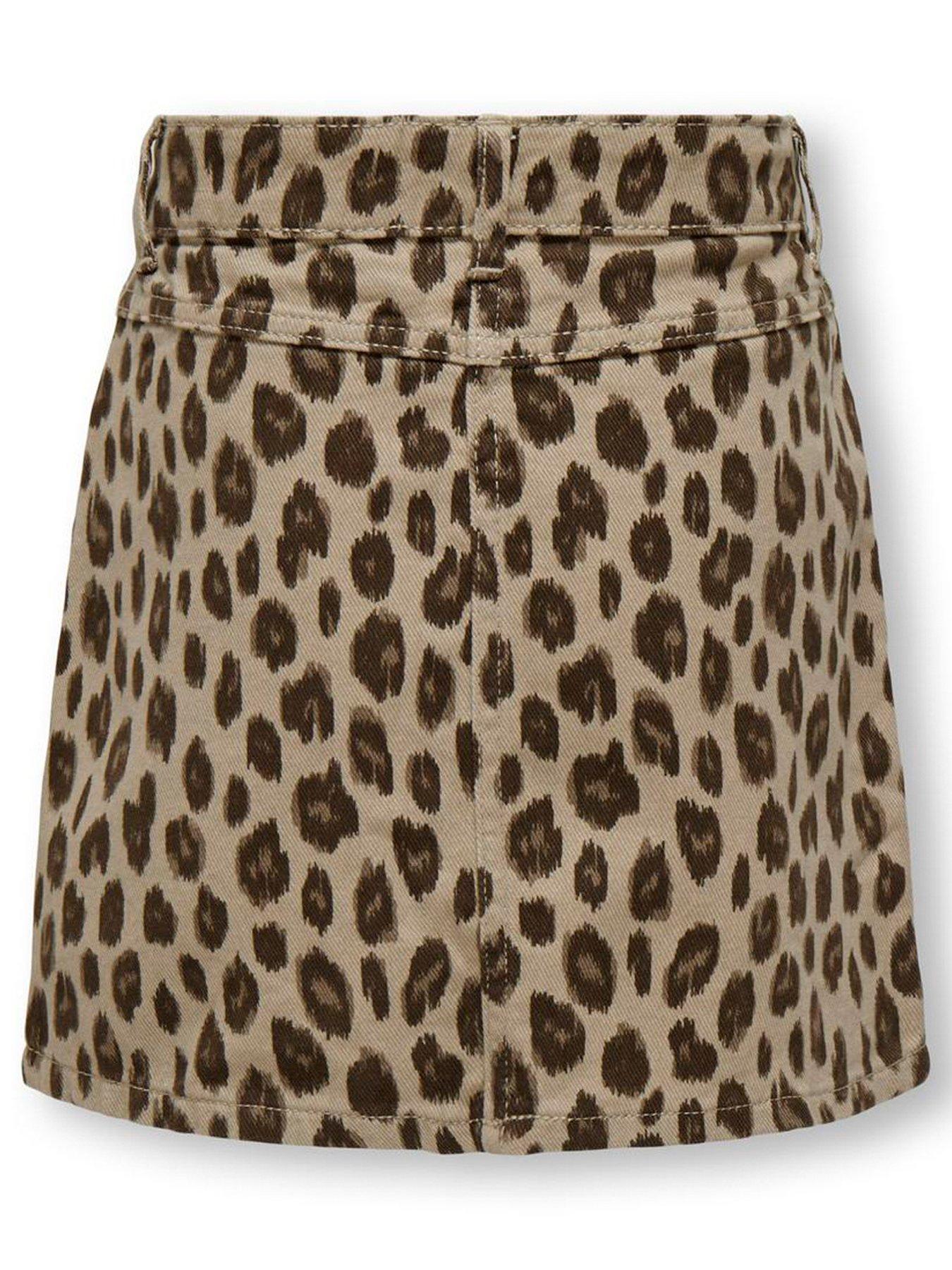 only-kids-girls-leopard-print-denim-skirt-beigeback