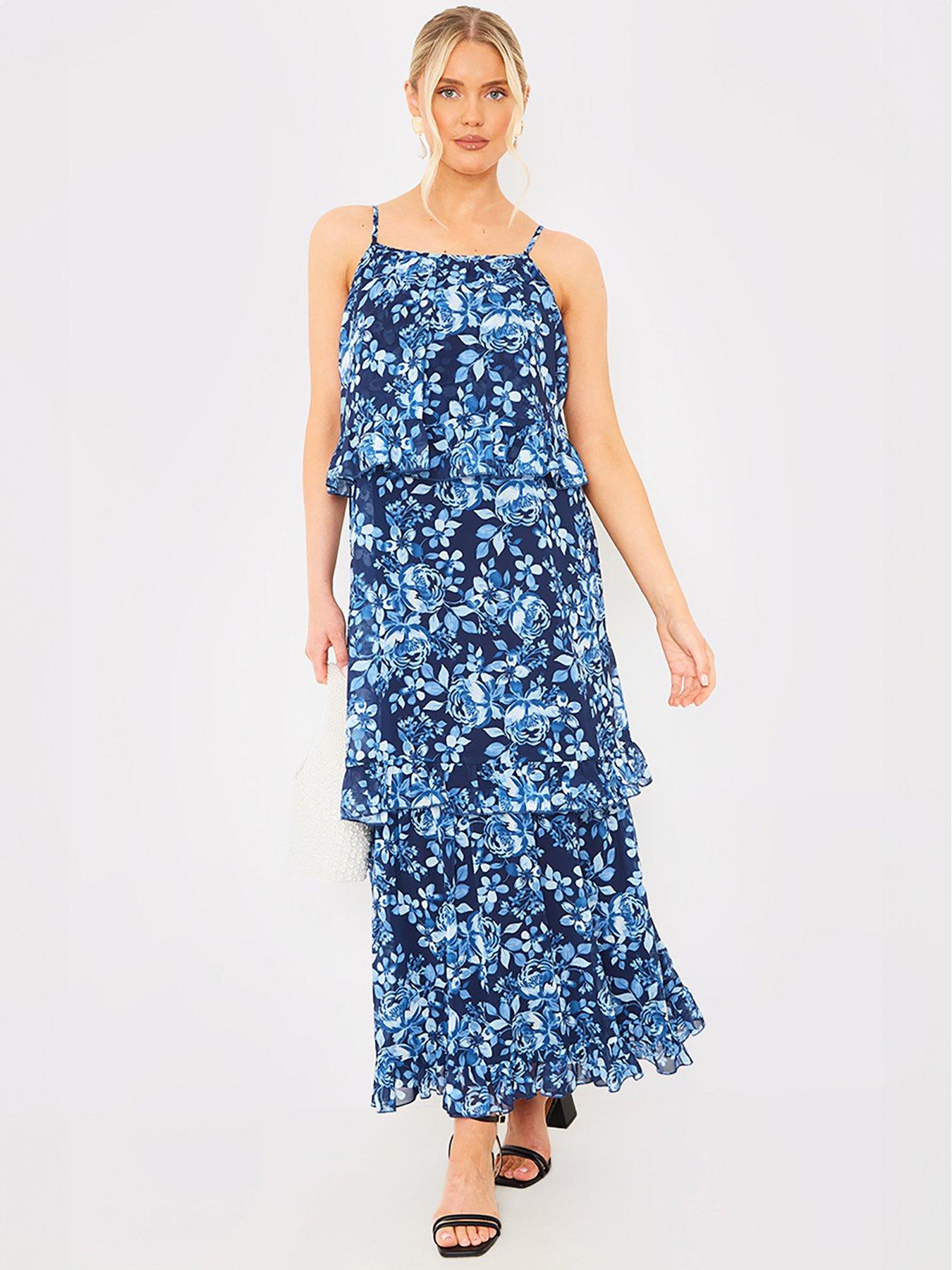 in-the-style-hannah-brown-blue-floral-tiered-frill-detail-midaxi-dressback