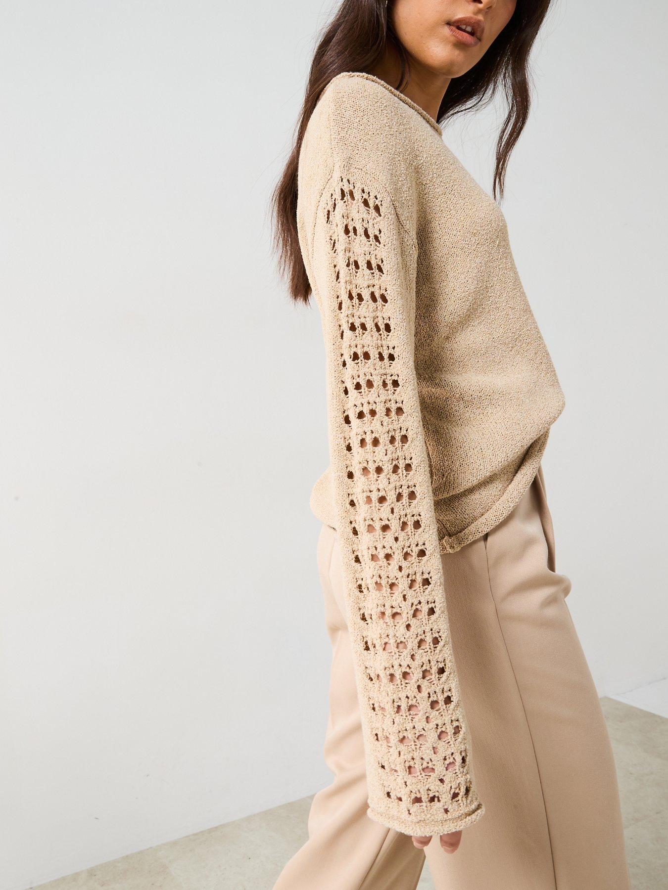 v-by-very-wide-neck-sleeve-detail-textured-jumper-beigeoutfit