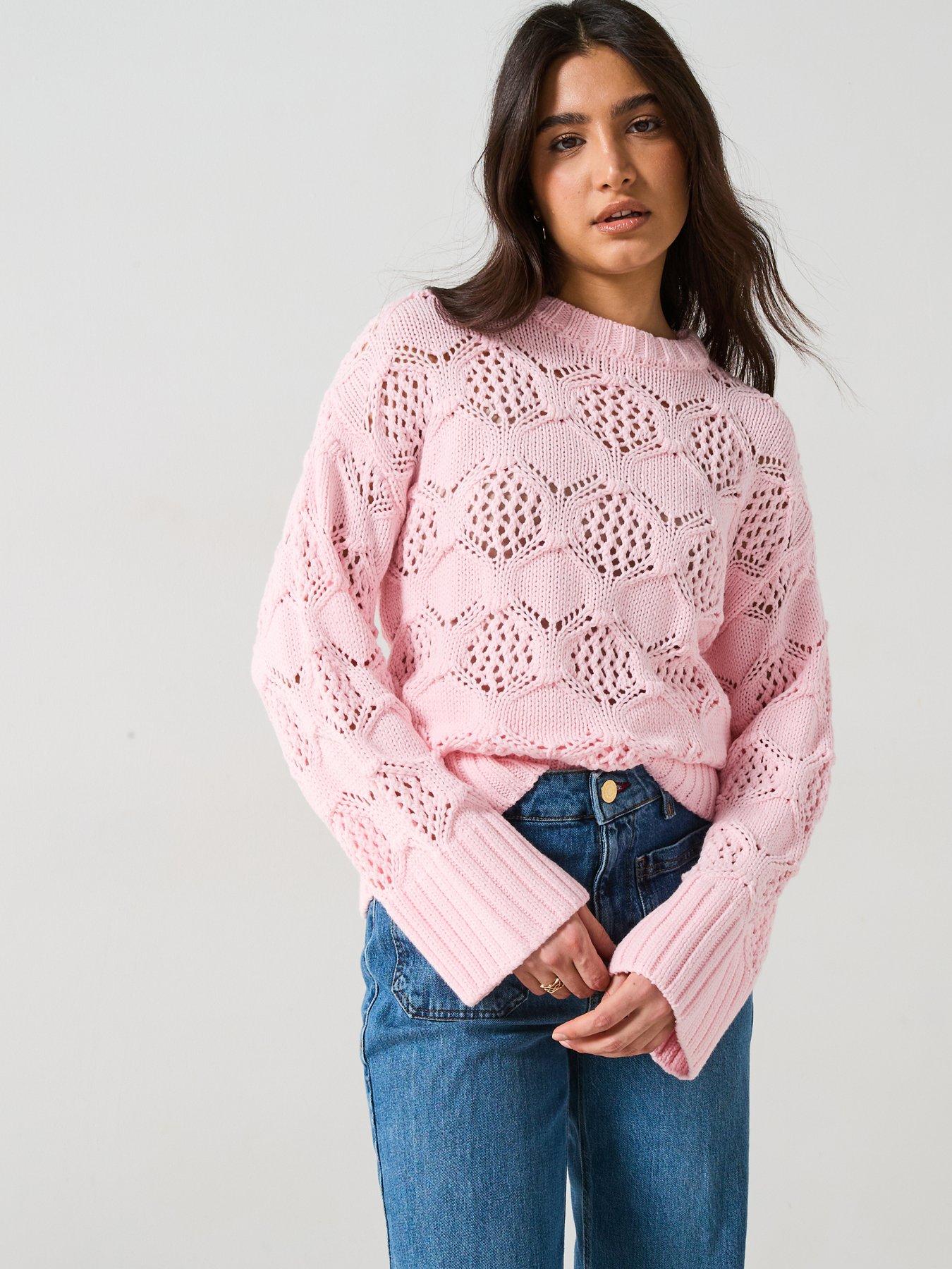 v-by-very-bobble-stitch-crew-neck-jumper-pinkfront