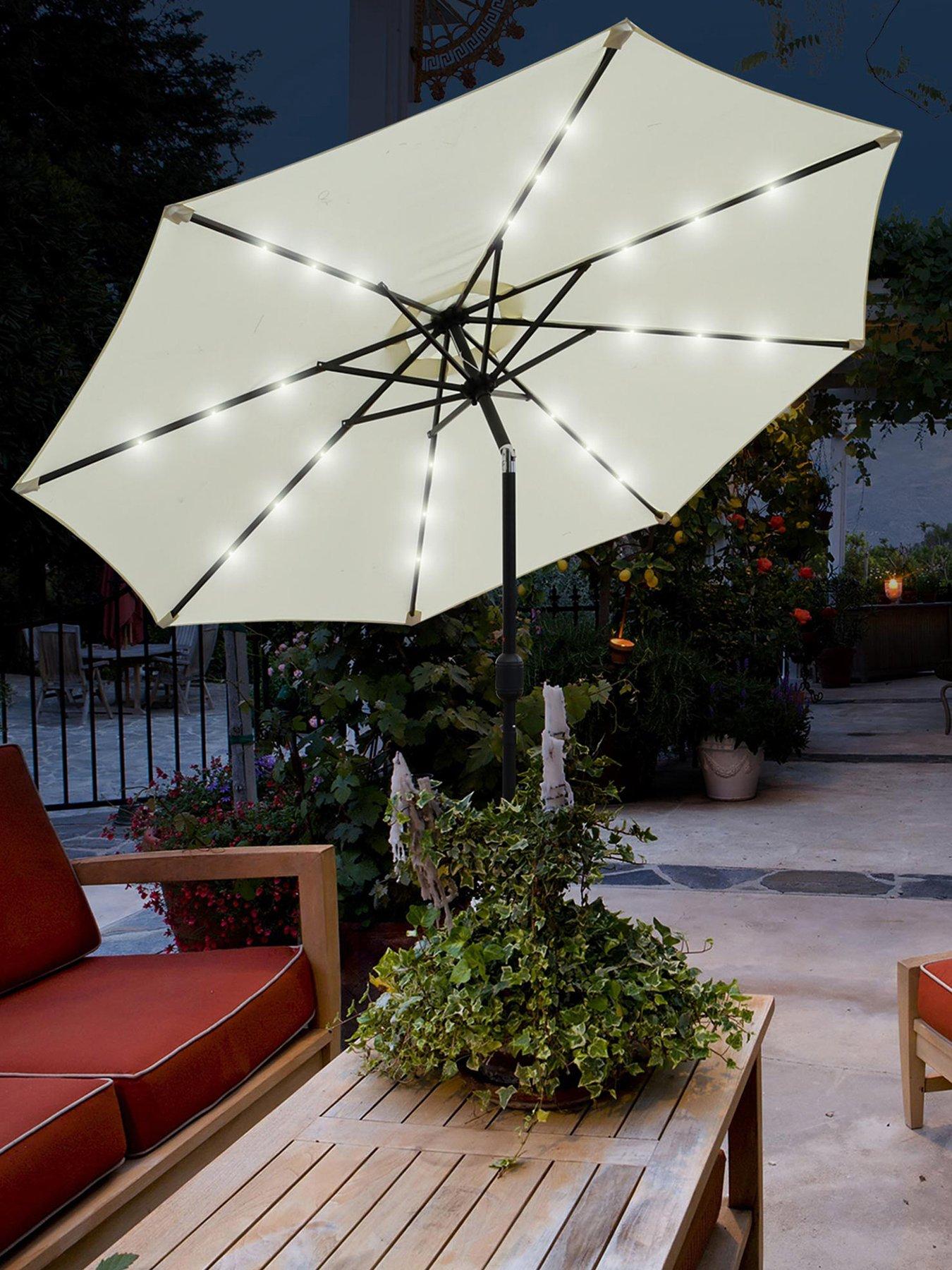 glamhaus-glamhaus-solar-led-tilting-cream-garden-parasol-umbrella-27m