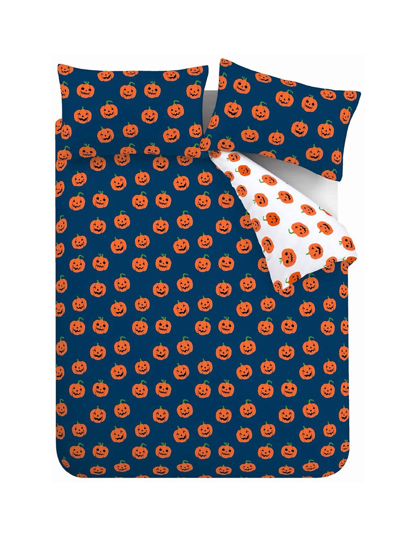 catherine-lansfield-halloween-pumpkins-reversible-duvet-cover-set-navystillFront