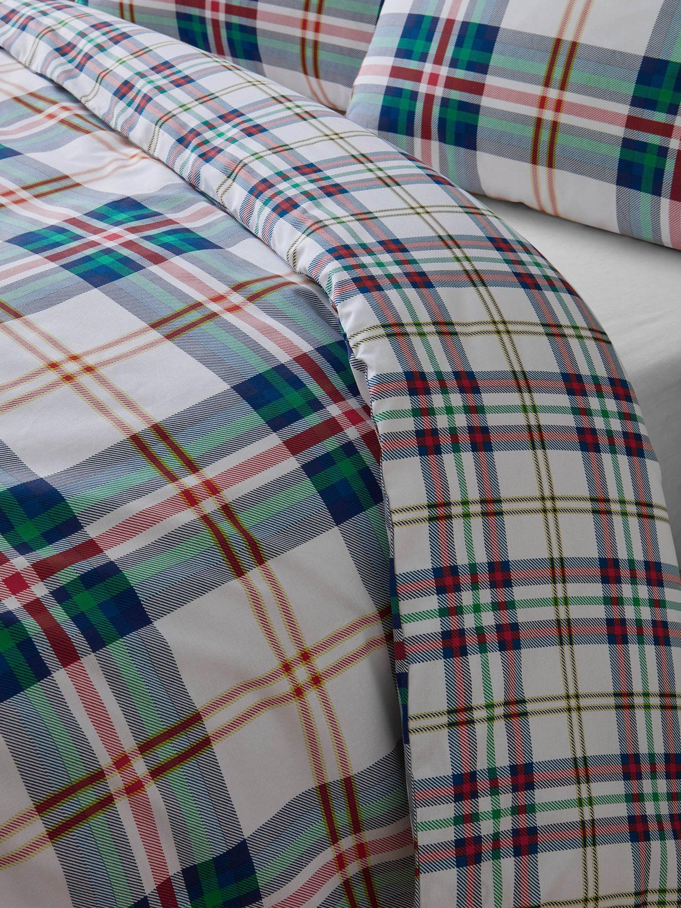 catherine-lansfield-kelso-check-green-reversible-duvet-cover-setdetail