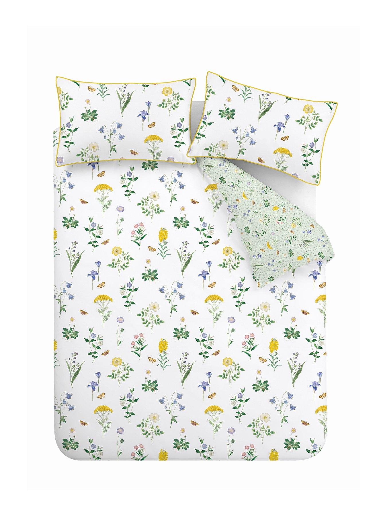 Image of RHS Botanical Cottage Garden 200 Thread Count 100% Cotton Reversible Duvet Set