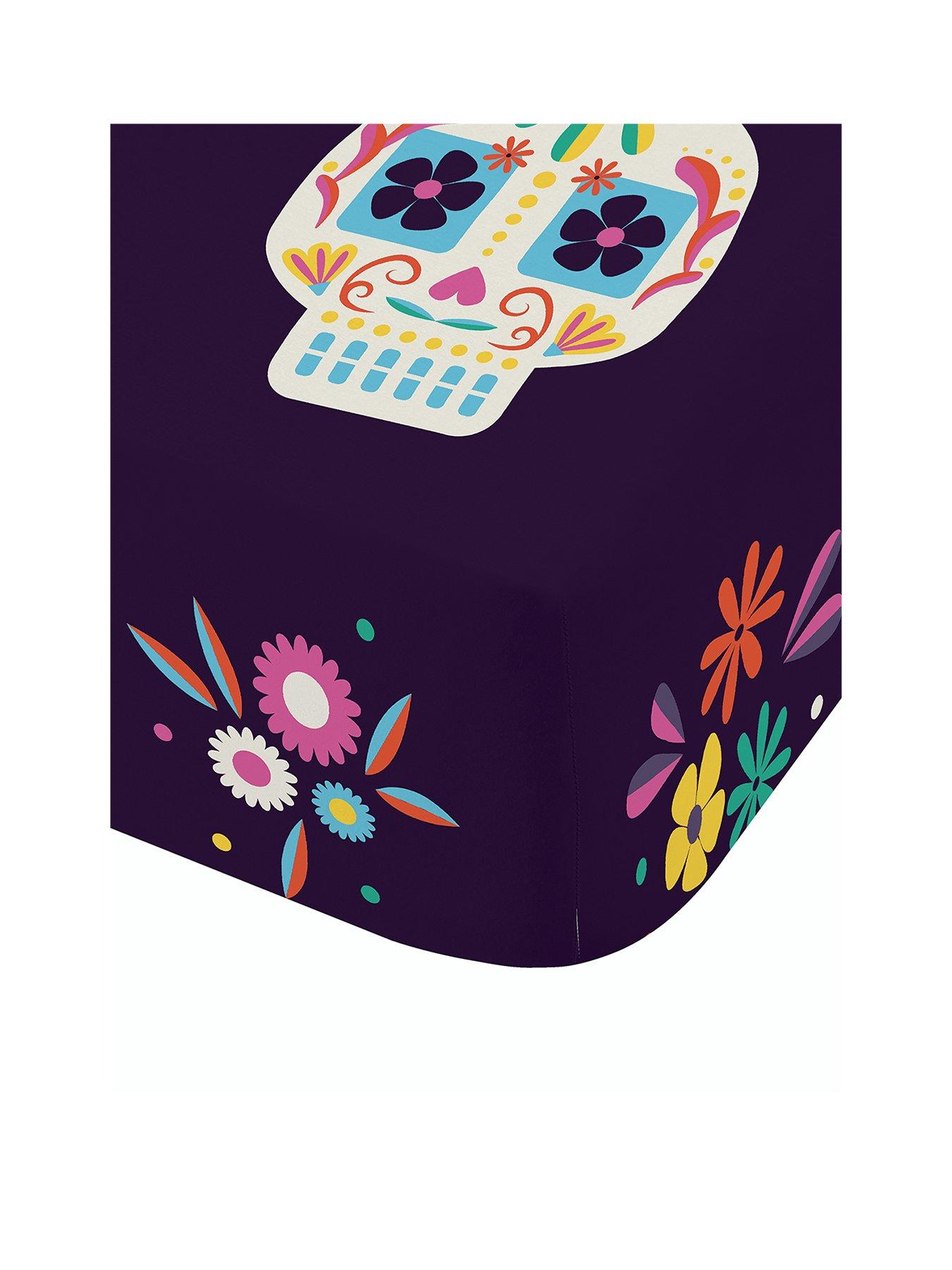 catherine-lansfield-sugar-skull-fiesta-fitted-sheet--doublestillFront